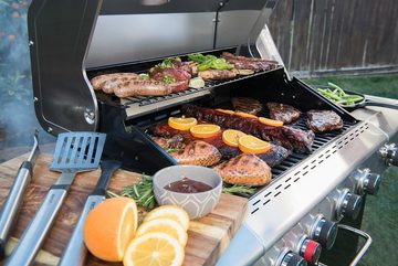 nexgrill Gasgrill 4B Deluxe 4+2 Brenner, Heckbrenner & Seitenkochfeld, 20,3 KW, BxHxT: 129 x 120 x 57 cm