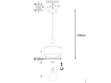 WOFI Pendelleuchte, ohne Leuchtmittel, klein, einflammig über-n Esstisch & Kücheninsel hängend Ø 20cm