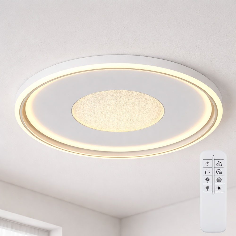 GLOBO LIGHTING LED Deckenleuchte, LED-Leuchtmittel fest verbaut, Farbwechsel, Neutralweiß, Kaltweiß, Warmweiß, Tageslichtweiß, Deckenleuchte Lampe Wohnzimmerleuchte LED 3D-Effekt Fernbedienung CCT