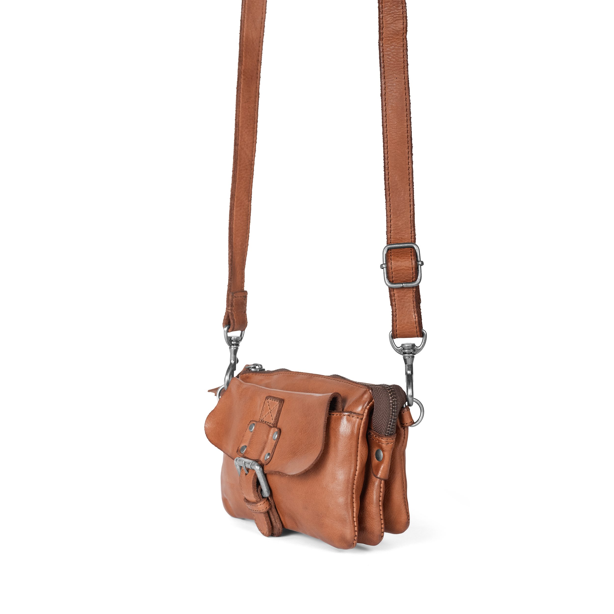 Cas8 Umhängetasche DANY – Praktische Lederhandtasche mit mehreren Fächern