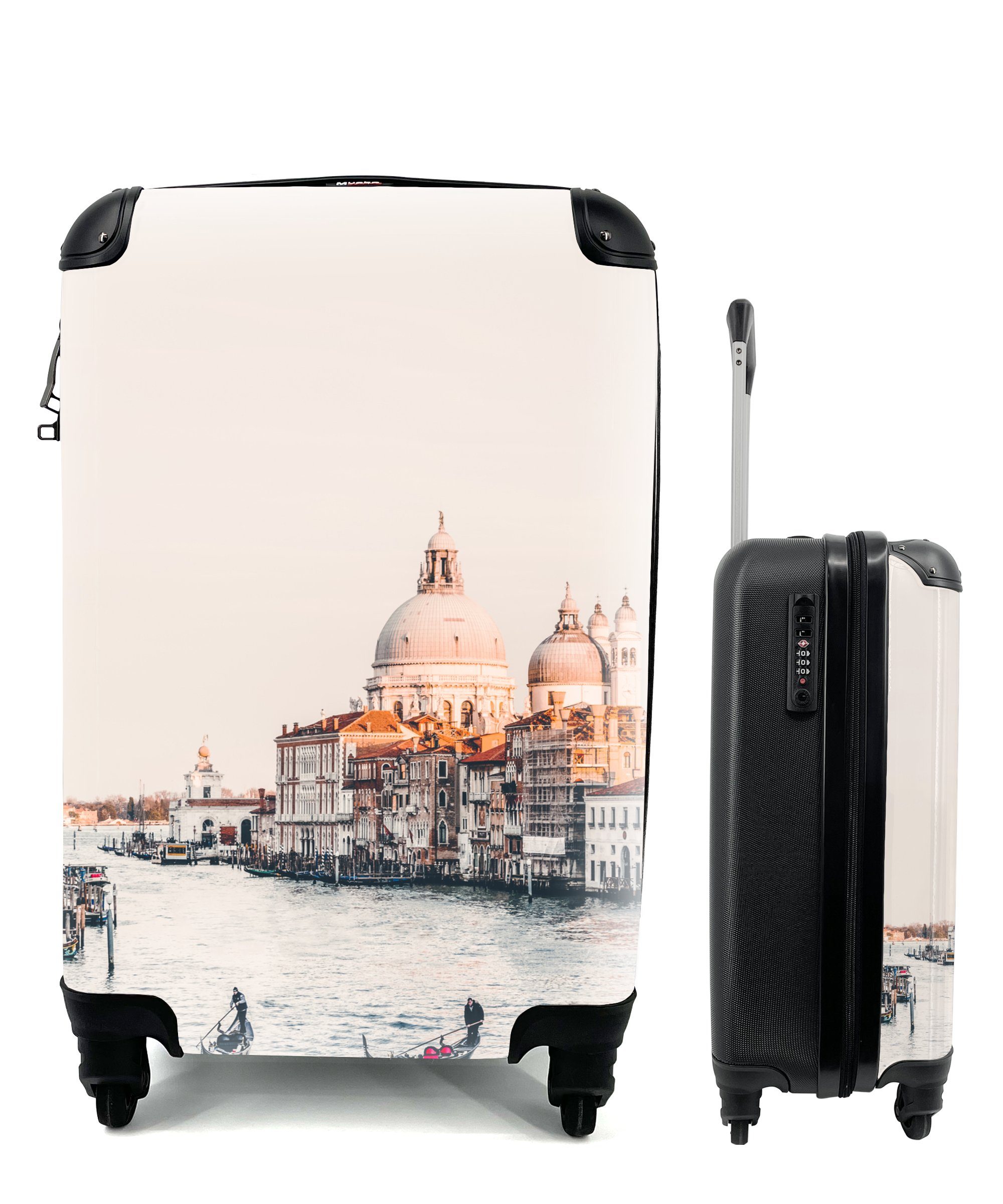 MuchoWow Handgepäckkoffer Architektur - Wasser - Venedig - Gondel, 4 Rollen, Reisetasche mit rollen, Handgepäck für Ferien, Trolley, Reisekoffer