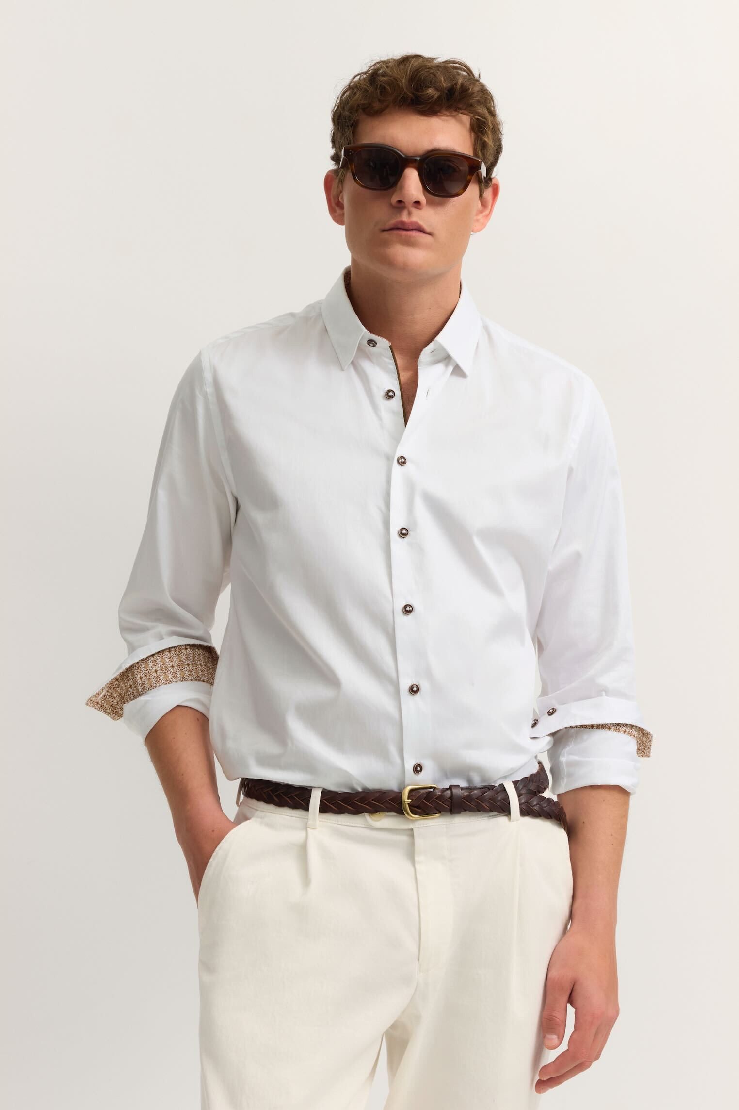 bugatti Businesshemd Easy-Care Funktion mit Kontraststoff am Innenkragen und Manschetten