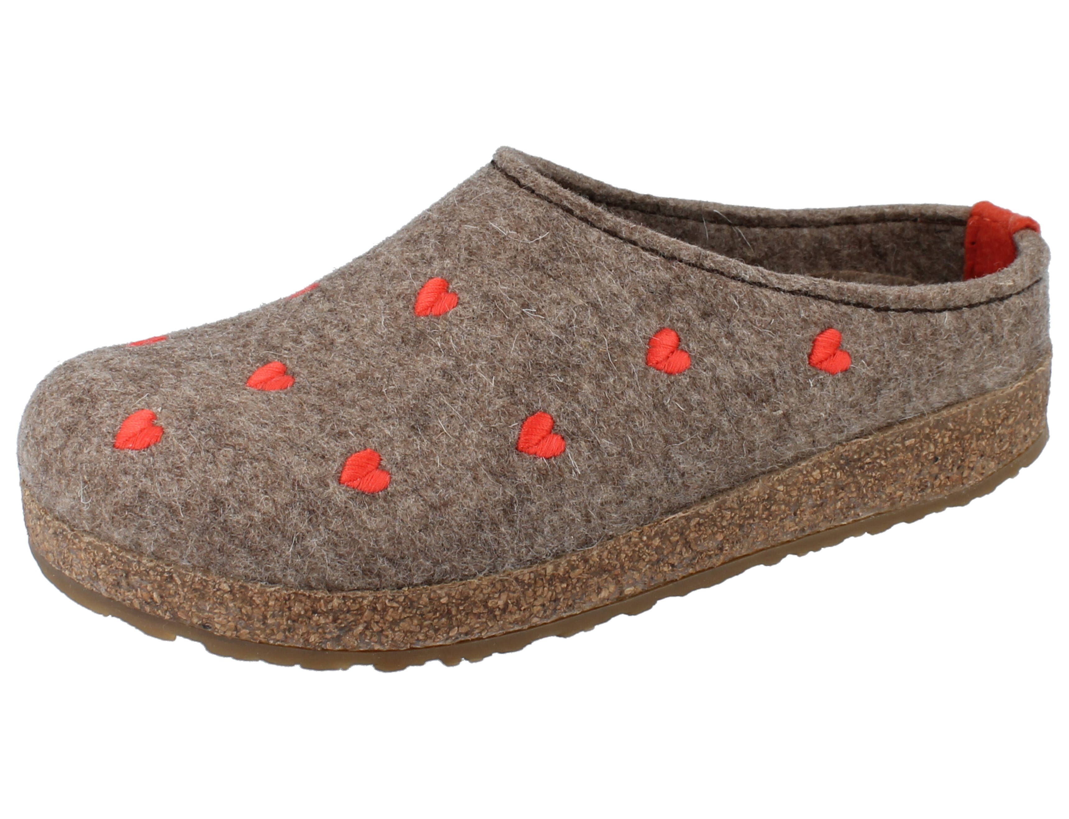 HAFLINGER Grizzly Cuoricino torf/Wollfilz - Größe: 42 Clog