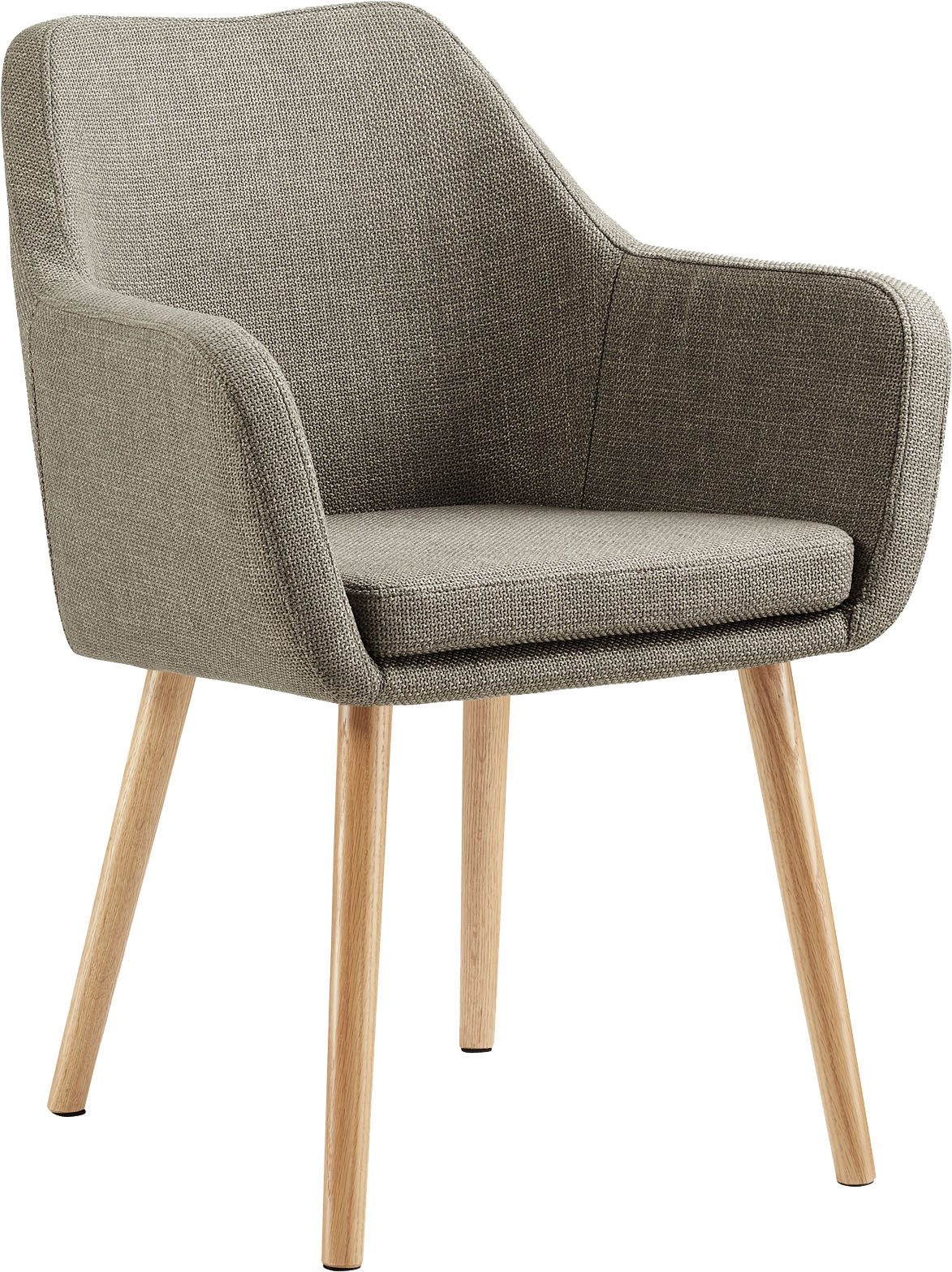 SalesFever Armlehnstuhl Komfortabler Esszimmerstuhl mit Stil, Stuhlbeine aus massivem Eichenholz