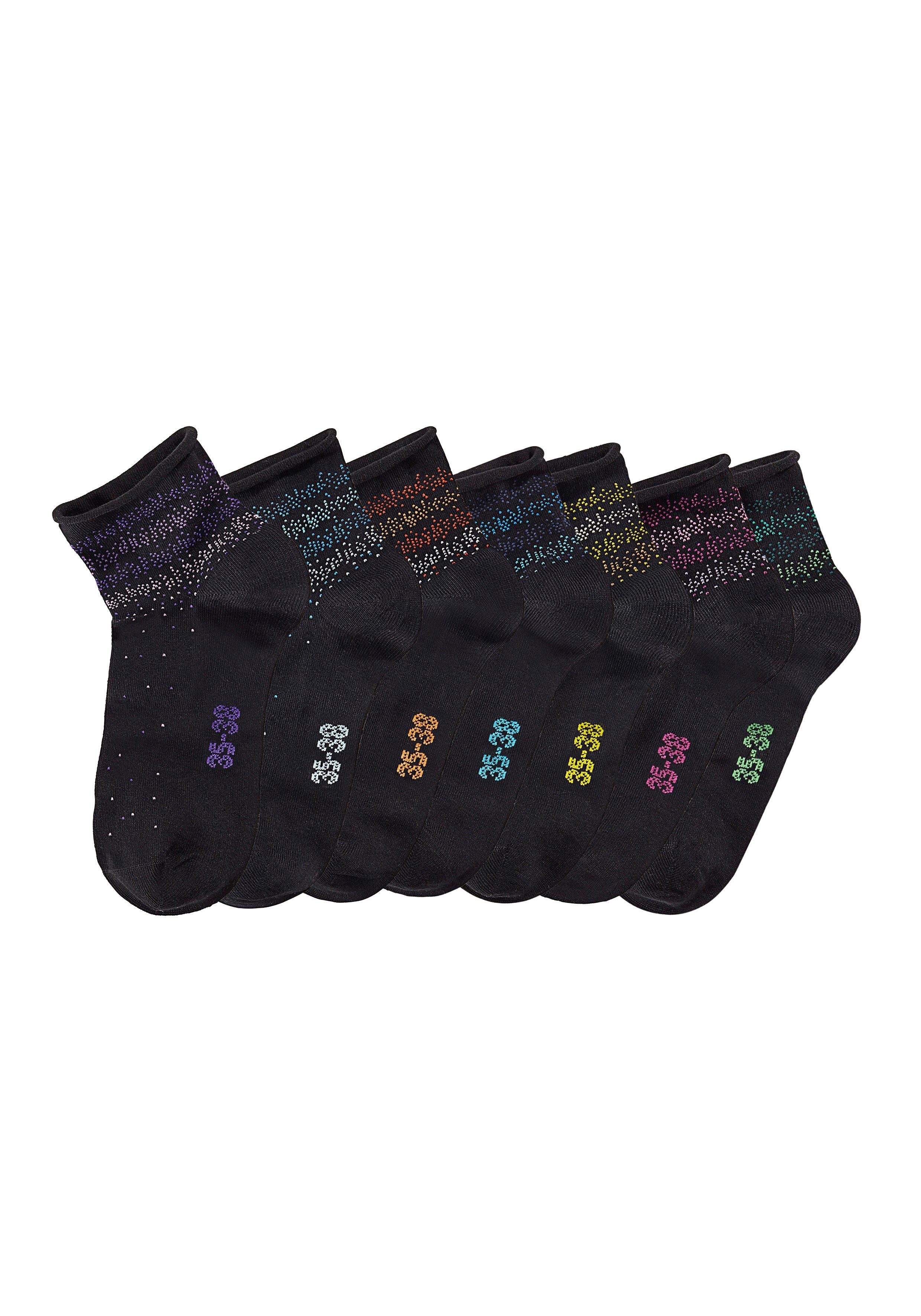 H.I.S Kurzsocken Damen Kurze Söckchen, bunte Pünktchen (Packung, 7-Paar, Gr. 35-38 bis 39-42) mit Pünktchen Muster – Bild 3 von 4