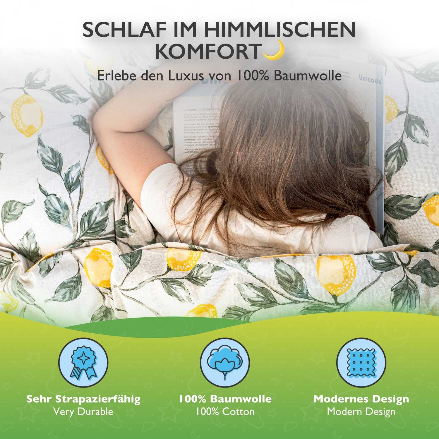 etérea Himmlische Qualität Bettwäsche etérea Renforcé Bettwäsche Lemon Weiß in allen, Renforcé, 2 teilig