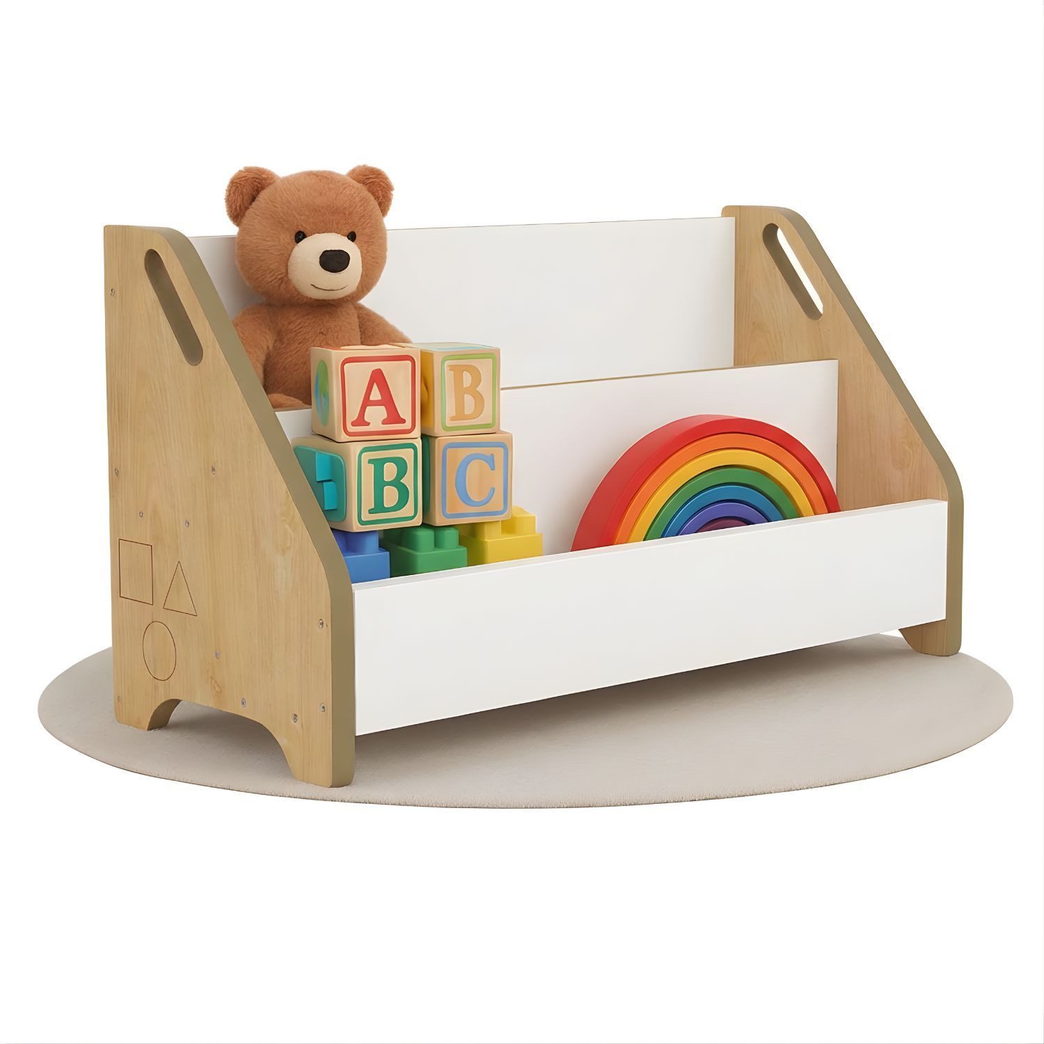 Mein-Regal Standregal DOOWY, Natur/Weiß Bücherbox Bücherregal, 2 Ebenen, Aufbewahrungsbox
