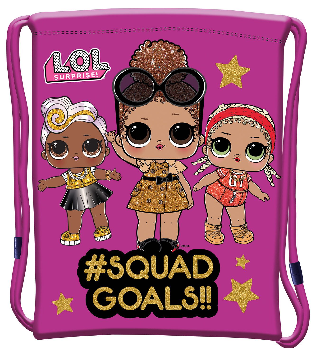 GOLDKIDS Schulranzen für Jungen und Mädchen, 4er-Set - Schul-Rucksack für (Kinder mit Federmäppchen -, Schuhbeutel und Hausaufgabenheft), LOL Motiv - 1-3 Klasse