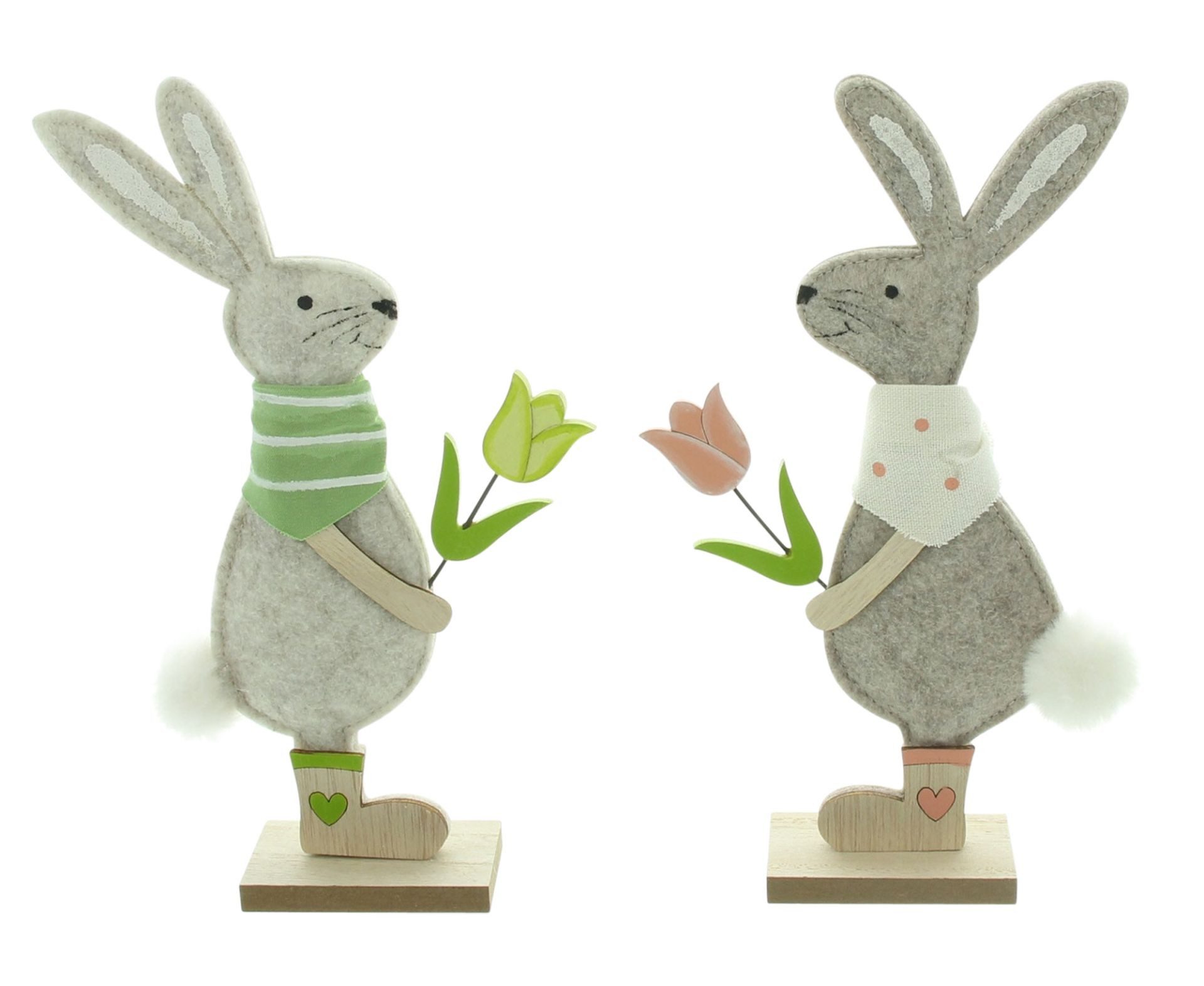 Home-trends24.de Dekofigur Hase Osterhase Figur Osterdeko Holz Deko Osterhase 2er-Set (2 St)