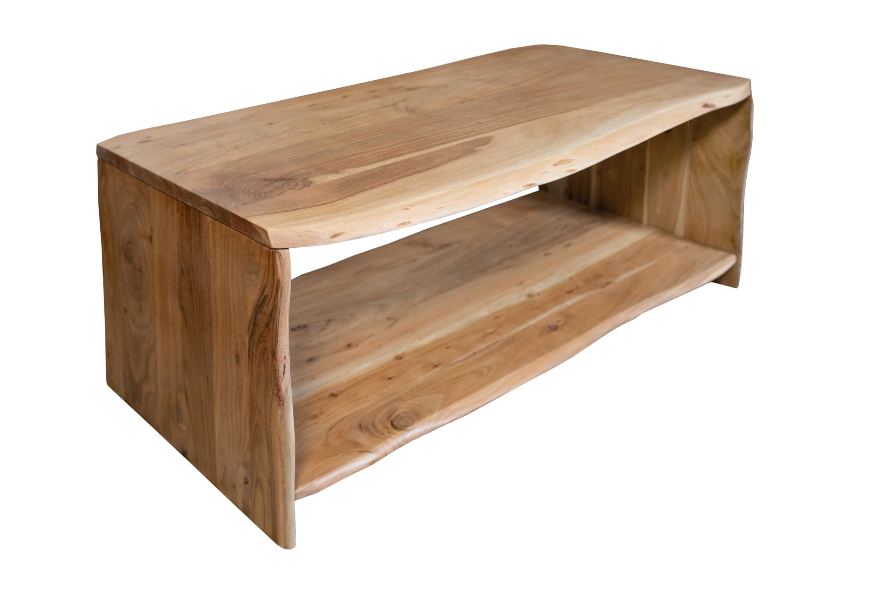 SAM® Couchtisch Anna, massives Akazienholz, mit Ablagefläche, echte Baumkante, 115x55x45 cm
