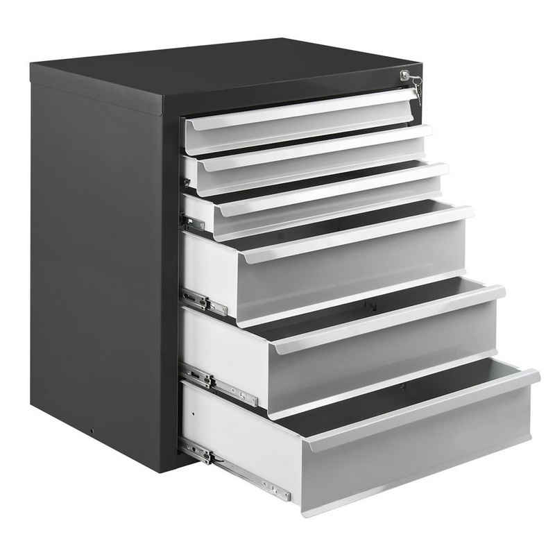ADB Mehrzweckschrank ADB Schubladenschrank aus Stahl mit 6 Schubladen, in drei Farben erhältlich