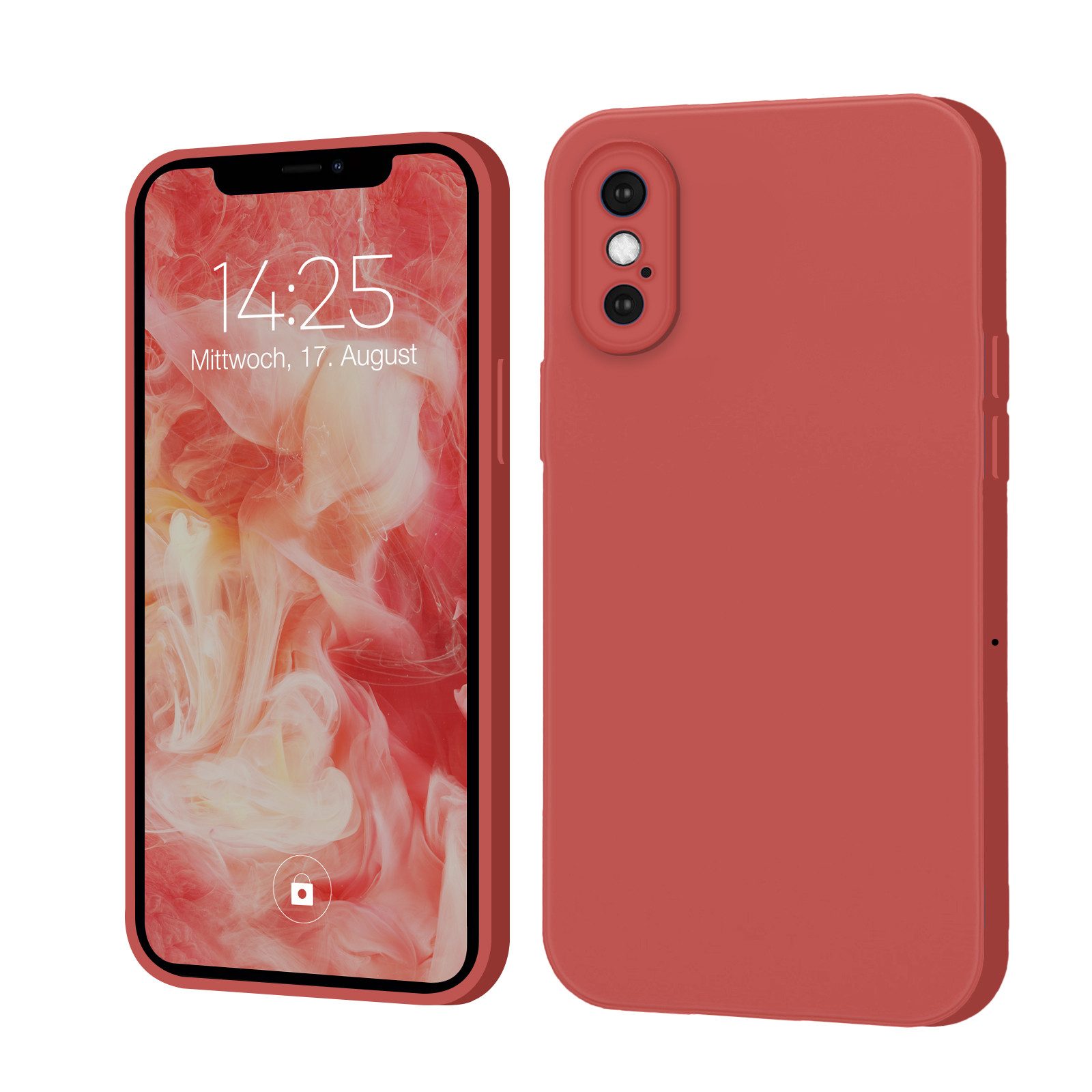 Tec-Expert Handyhülle SoftGrip Cover Hülle für Apple iPhone X, Handy Case Bumper integrierter Kameraschutz flexibel