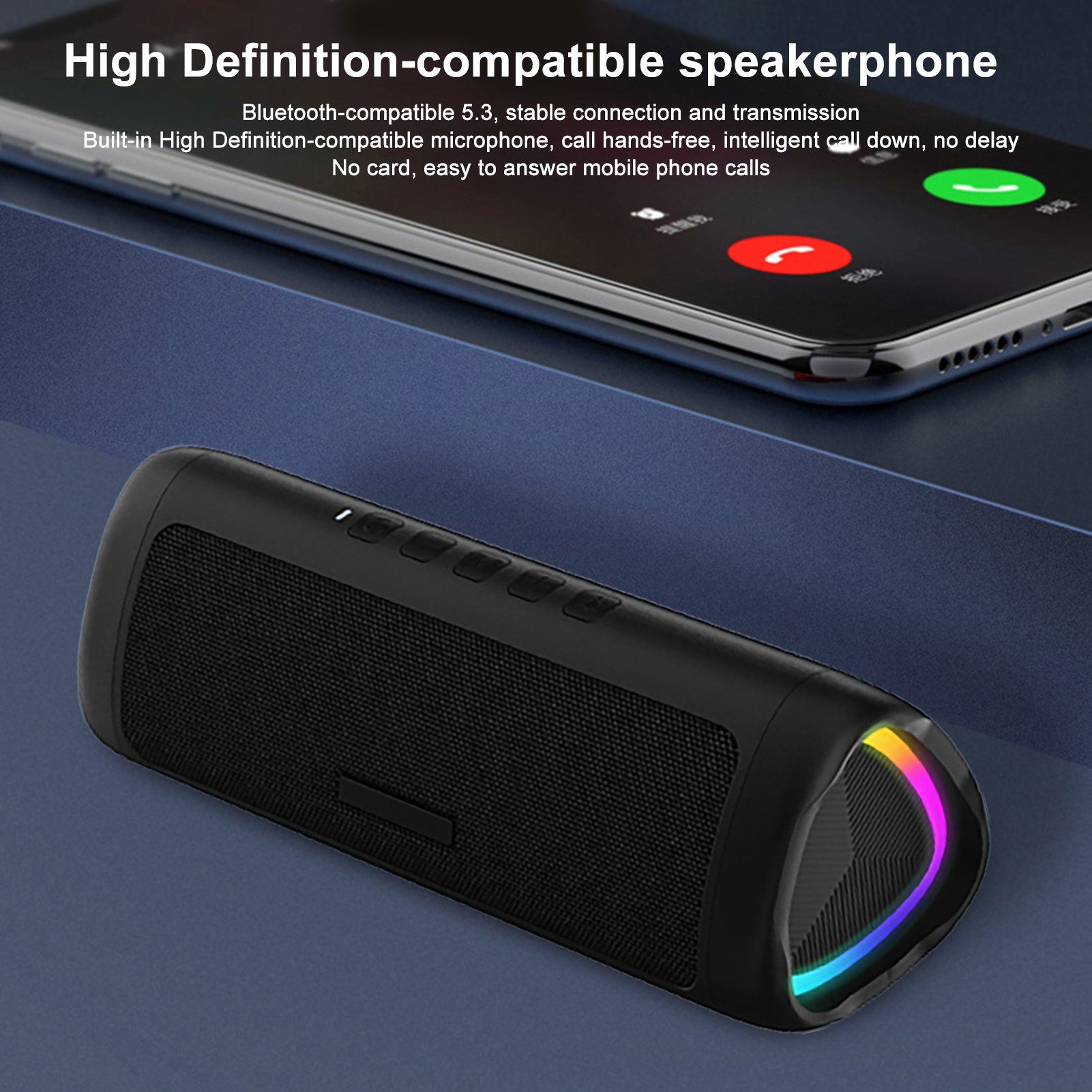 IPX5 Sound Bluetooth-Speaker 2000 Speaker W) Rutaqian Bluetooth Waterproof with Speaker, (WLAN HD (WiFi),