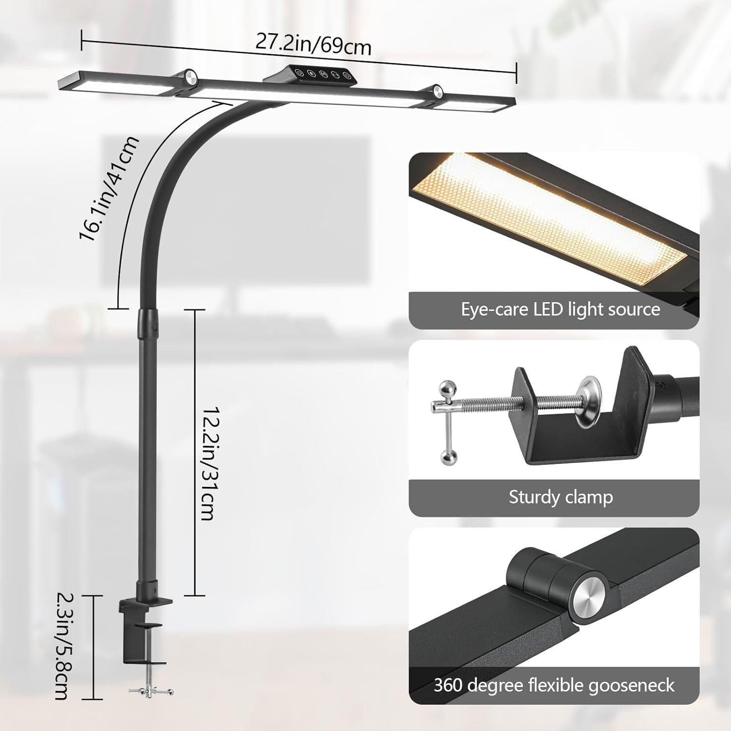 Luckice LED Schreibtischlampe Tischleuchte,LED Nachttischlampe,Tischlampe,S günstig online kaufen