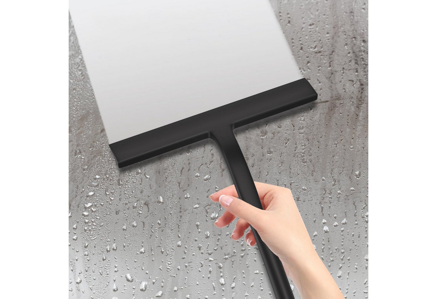 ibettertec Duschabzieher Duschabzieher Silikon 23 cm, rutschfest, für Glas, Spiegel & Fliesen, (Duschabzieher für Duschwand, Silikon Abzieher Dusche, mit integriertem Haken, Flitsche für Dusche, kein Bohren, für Glas, Spiegel, Fenster, Fliesen, 23 cm, Sch