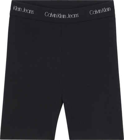 Calvin Klein Jeans Radlerhose »INTARSIA KNITTED CYCLING SHORTS« mit CK-Stickereien auf dem Elastikbund