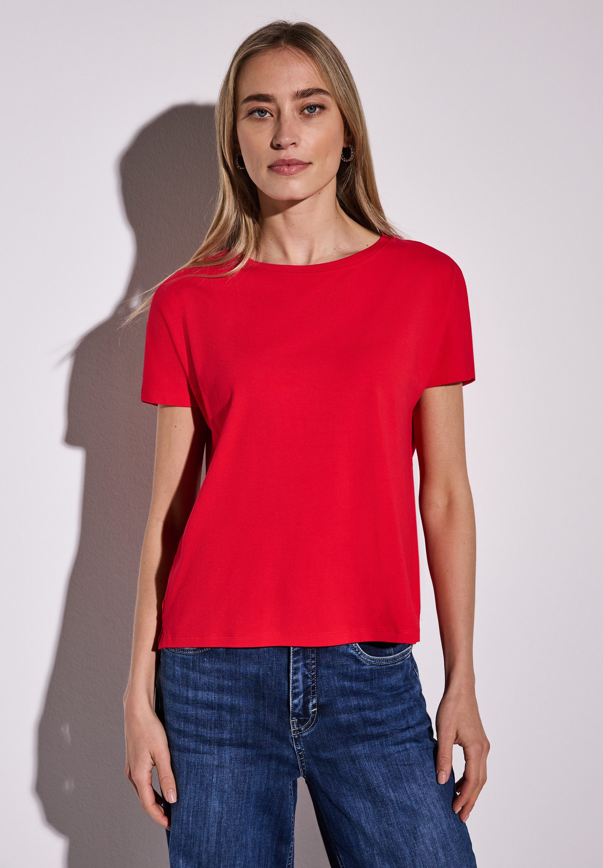 STREET ONE T-Shirt aus strecthigem Viskosematerial