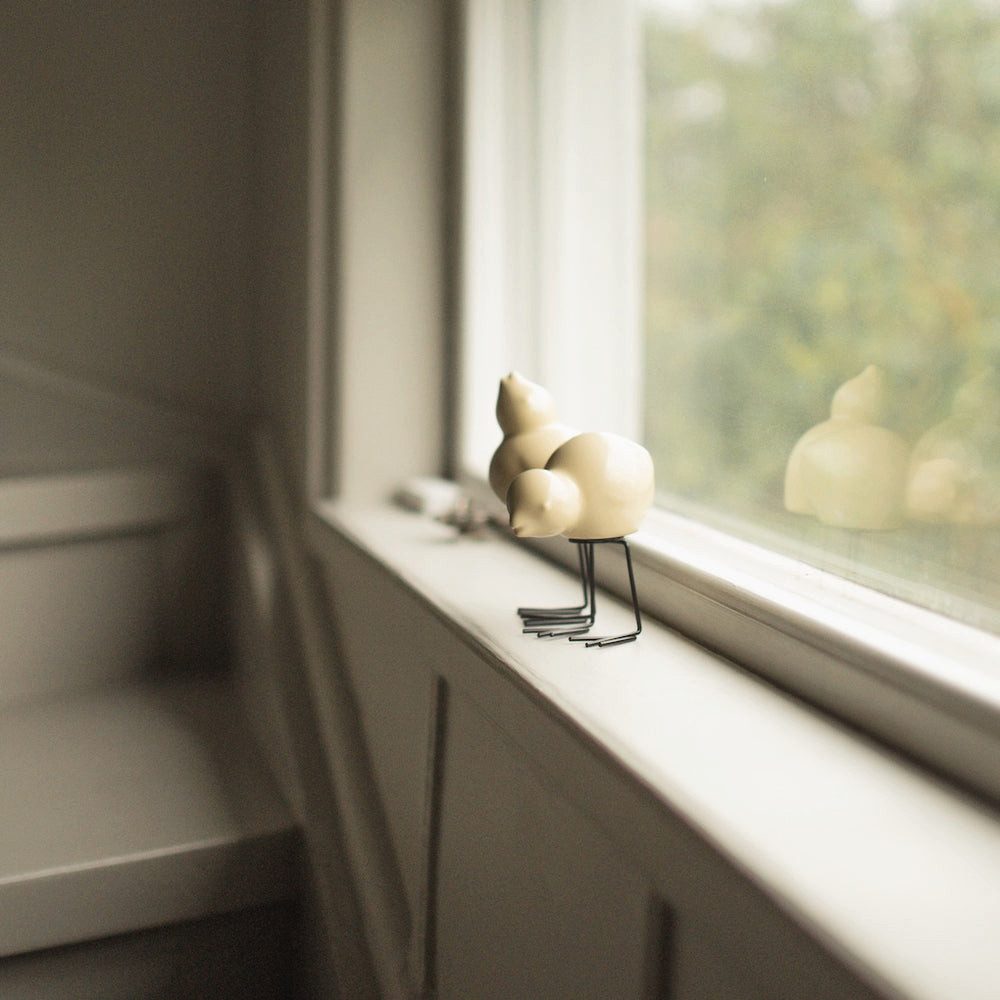 dbkd Dekoobjekt Swedish Birds Dekofiguren 2er Set - shiny yellow