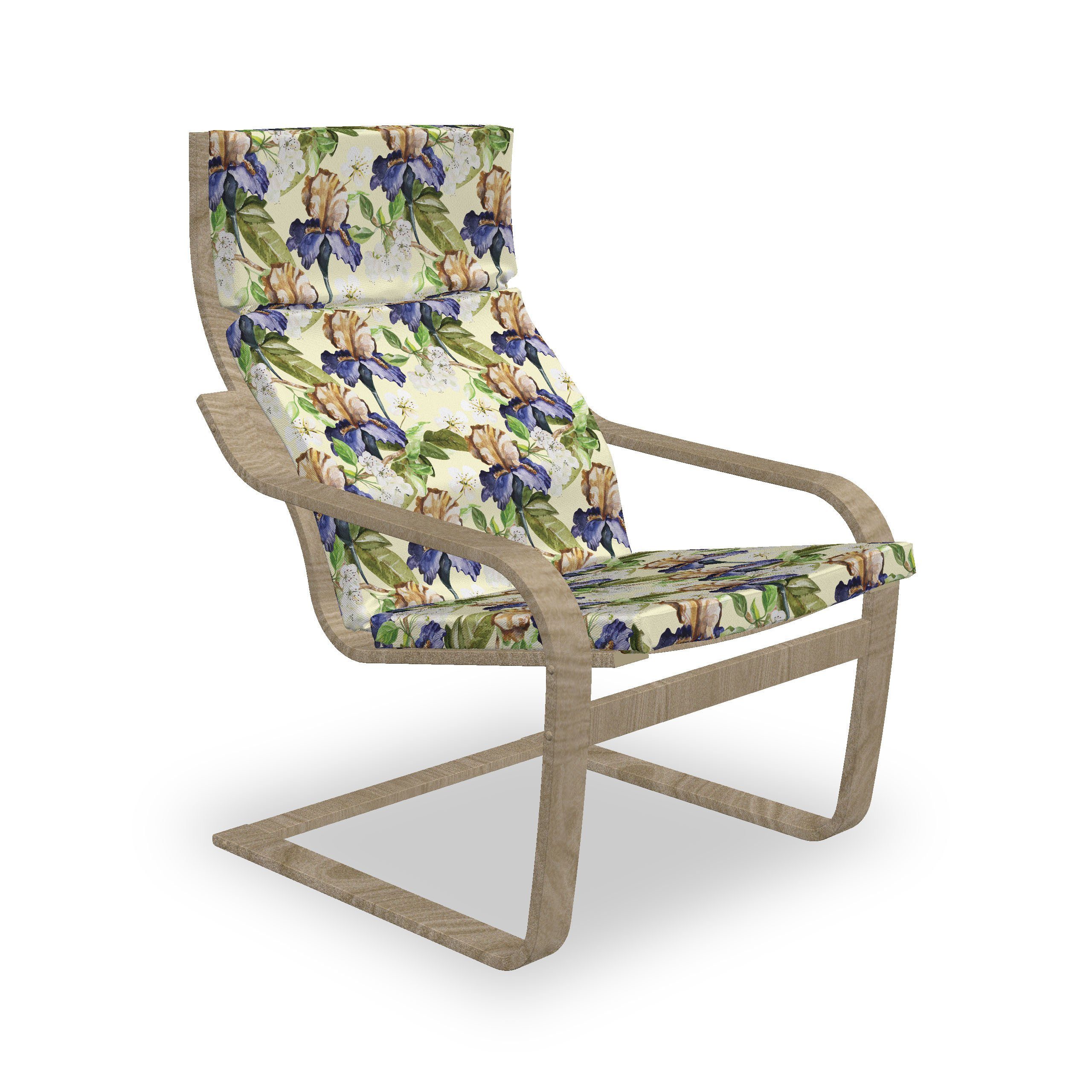 Abakuhaus Stuhlkissen Sitzkissen mit Stuhlkissen mit Hakenschlaufe und Reißverschluss, Blumen Aquarell-Stil Tropic Art