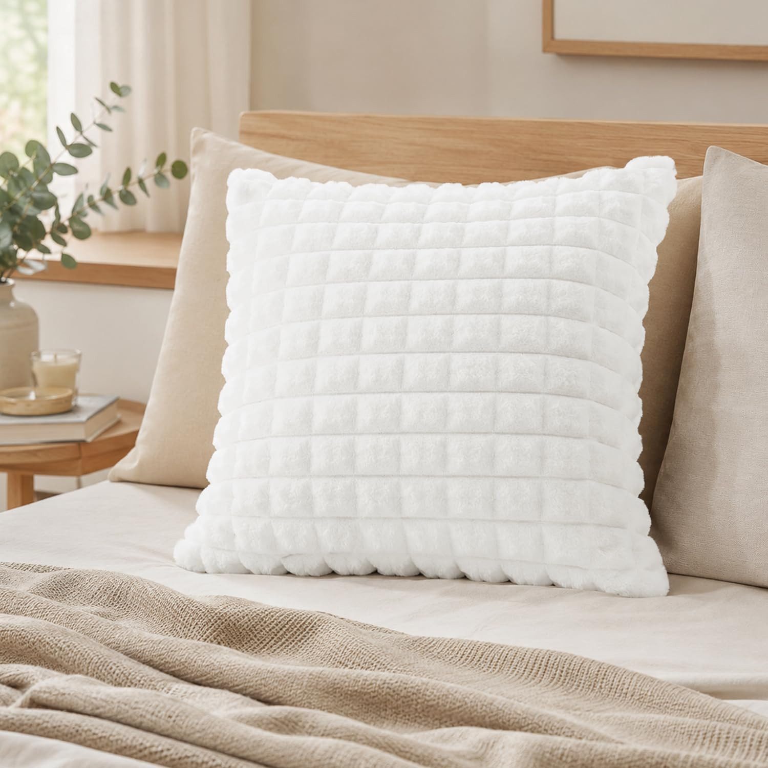 wohnTRAUM24 Kissenbezug Kissenbezug Plüsch Kissenbezüge 1er Set Flauschig Deko Kissenbezug, Kissenbezüge Sofakissen Couchkissen Bezug Sofa mit Reißverschluss