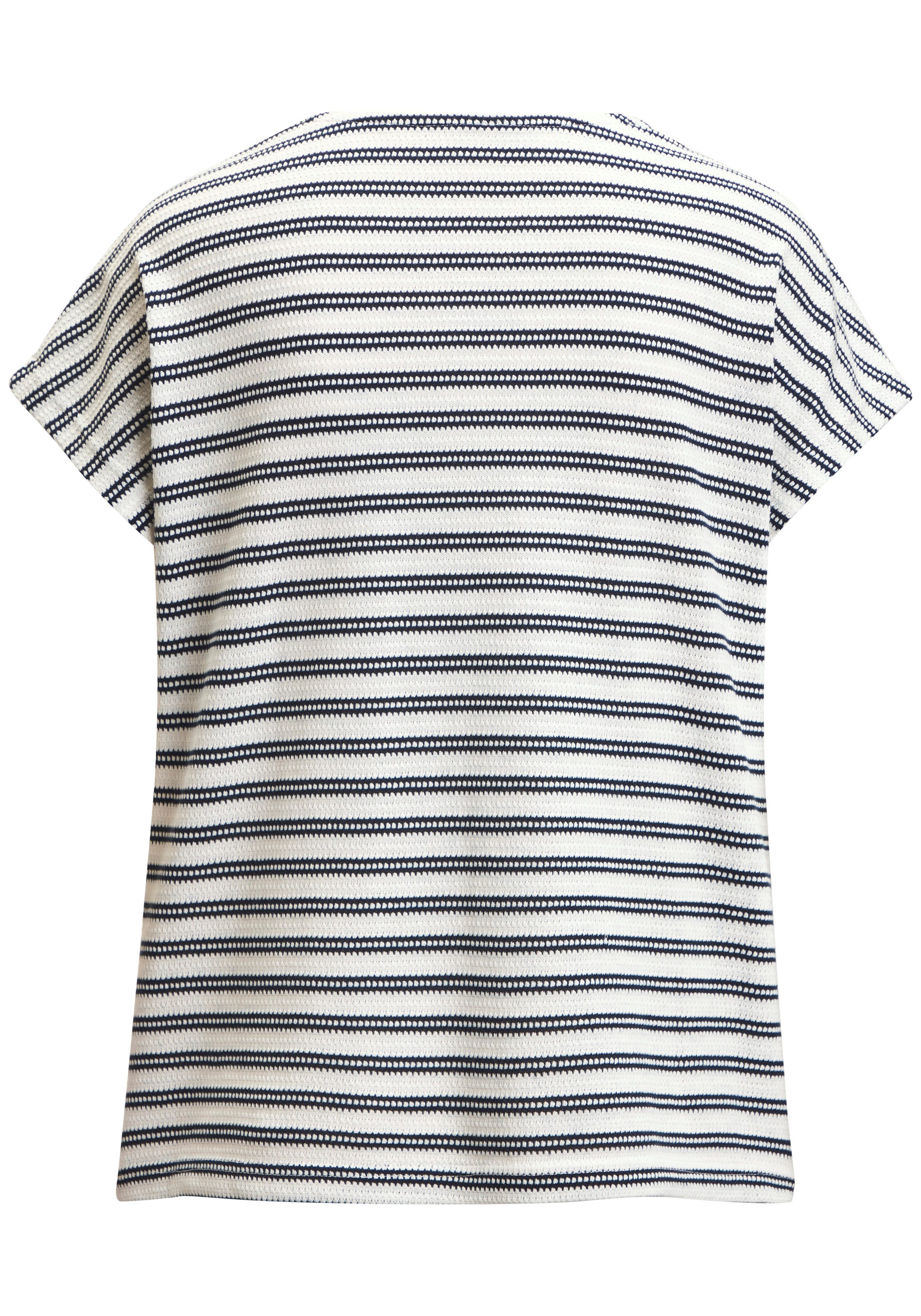 Vivance by Lascana Kurzarmshirt mit modischem Streifenmuster aus angenehmer Baumwoll-Strickqualität – Bild 4 von 5