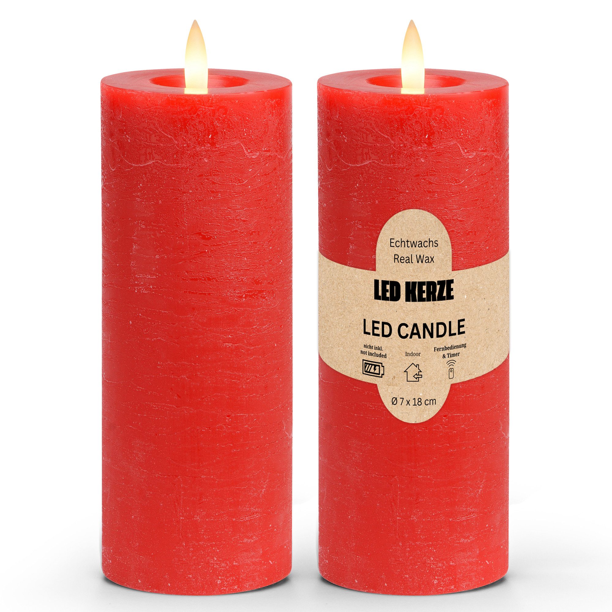 matches21 HOME & HOBBY LED-Kerze LED Stumpenkerzen Set Wachs, Flackernde Fl günstig online kaufen