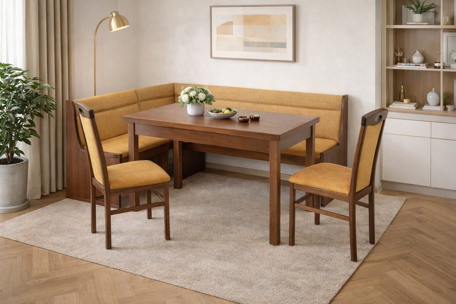moebel-direkt-online Eckbankgruppe 4teilige Eckbankgruppe, modern und stylisch, (Spar-Set, 4teiliges Set)