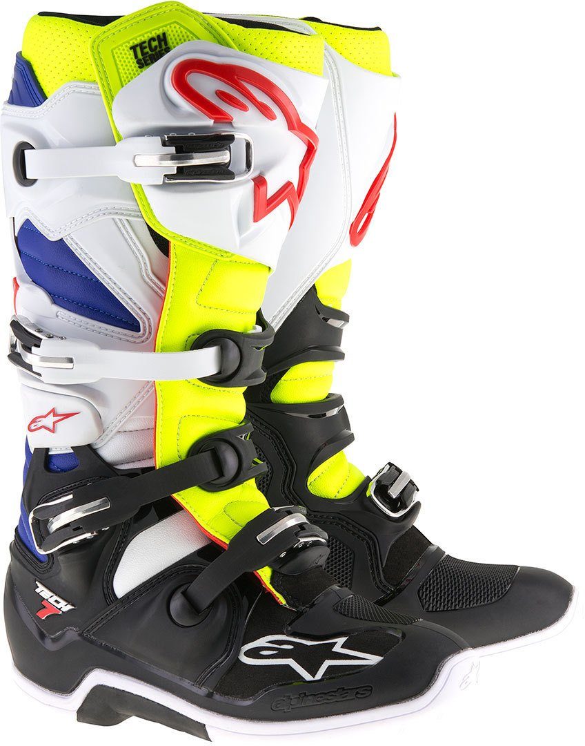 White/Blue/Black 7 Tech Alpinestars Motocross Motorradstiefel Stiefel