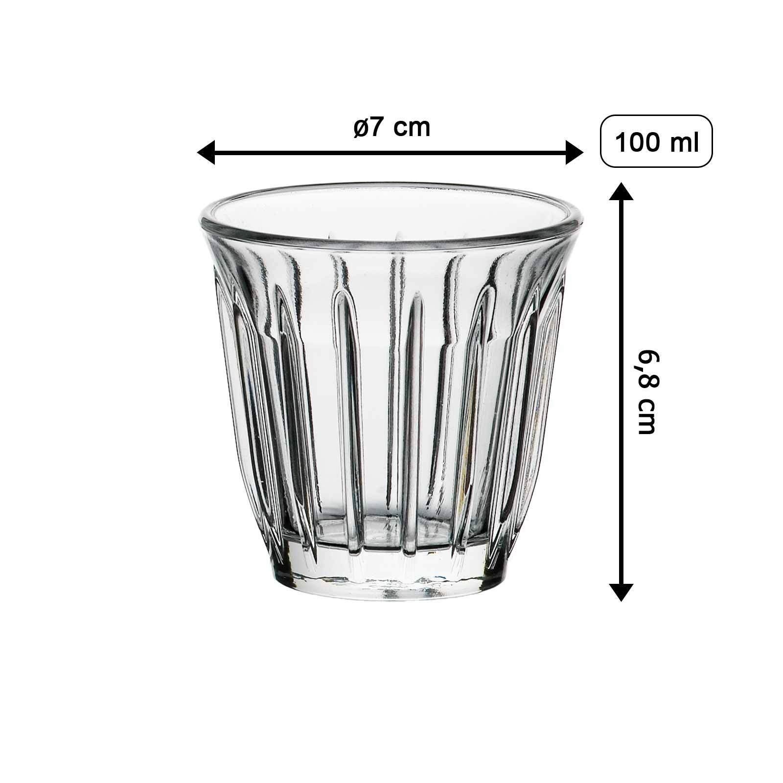 La Rochere Espressoglas Zinc Espressogläser 100 ml 6er Set, 6-tlg., Glas
