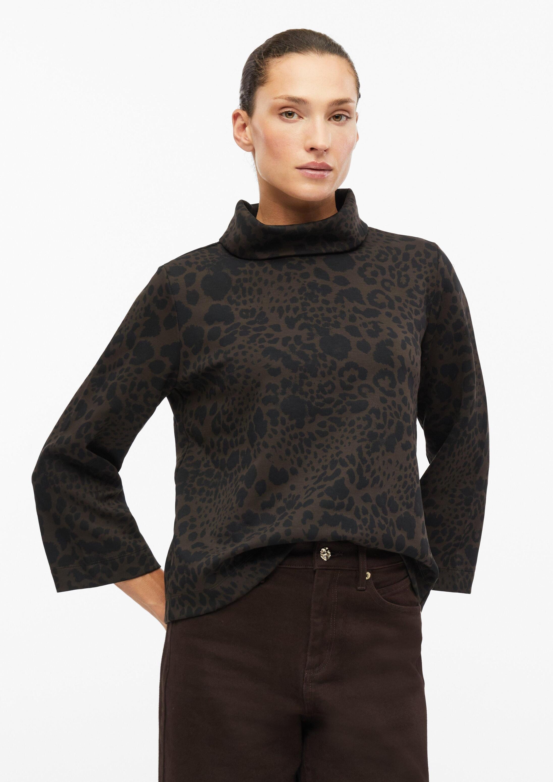 s.Oliver 3/4 Arm-Pullover Sweatshirt Sweatshirt mit All-over-Print im Relaxed Fit