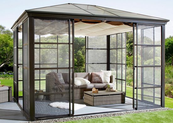 KONIFERA Pavillon »Antigua«, mit 4 Seitenteilen, (Set), BxT 300x365 cm