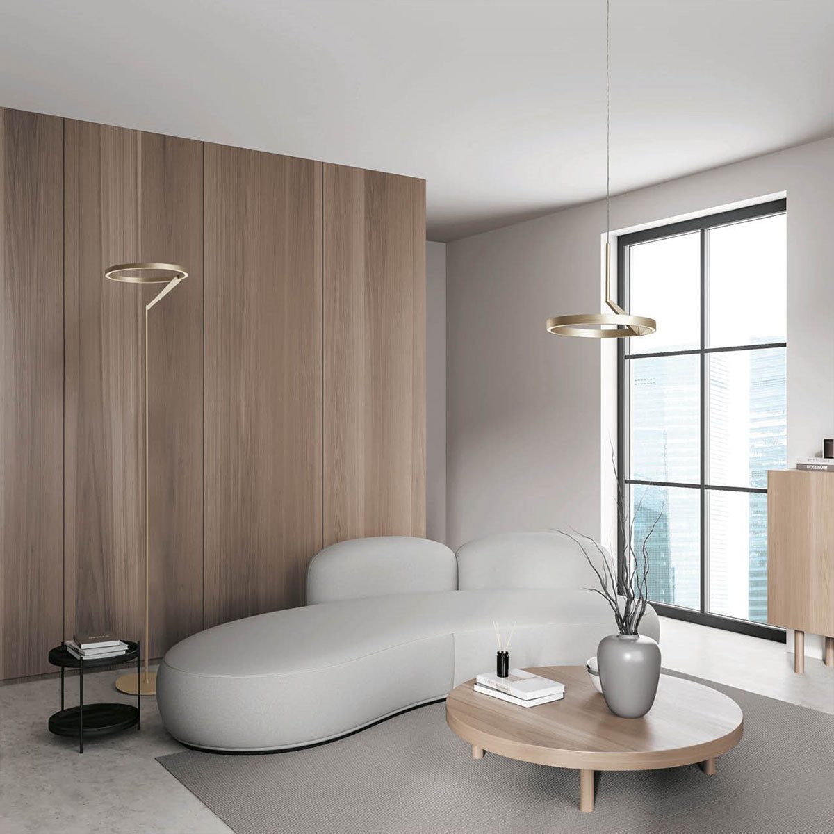 Vivida International LED Stehlampe Vivida Meridiana Ring Stehleuchte mit Up-Down Licht, Weiß, LED fest integriert, Warmweiß, Stehlampe