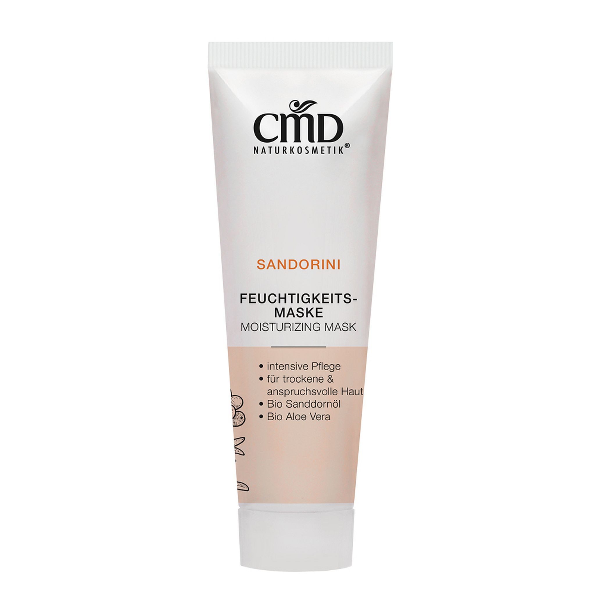 CMD Naturkosmetik Gesichtsmaske Sandorini Feuchtigkeitsmaske – Bio Sanddornöl & Aloe Vera – Vegan