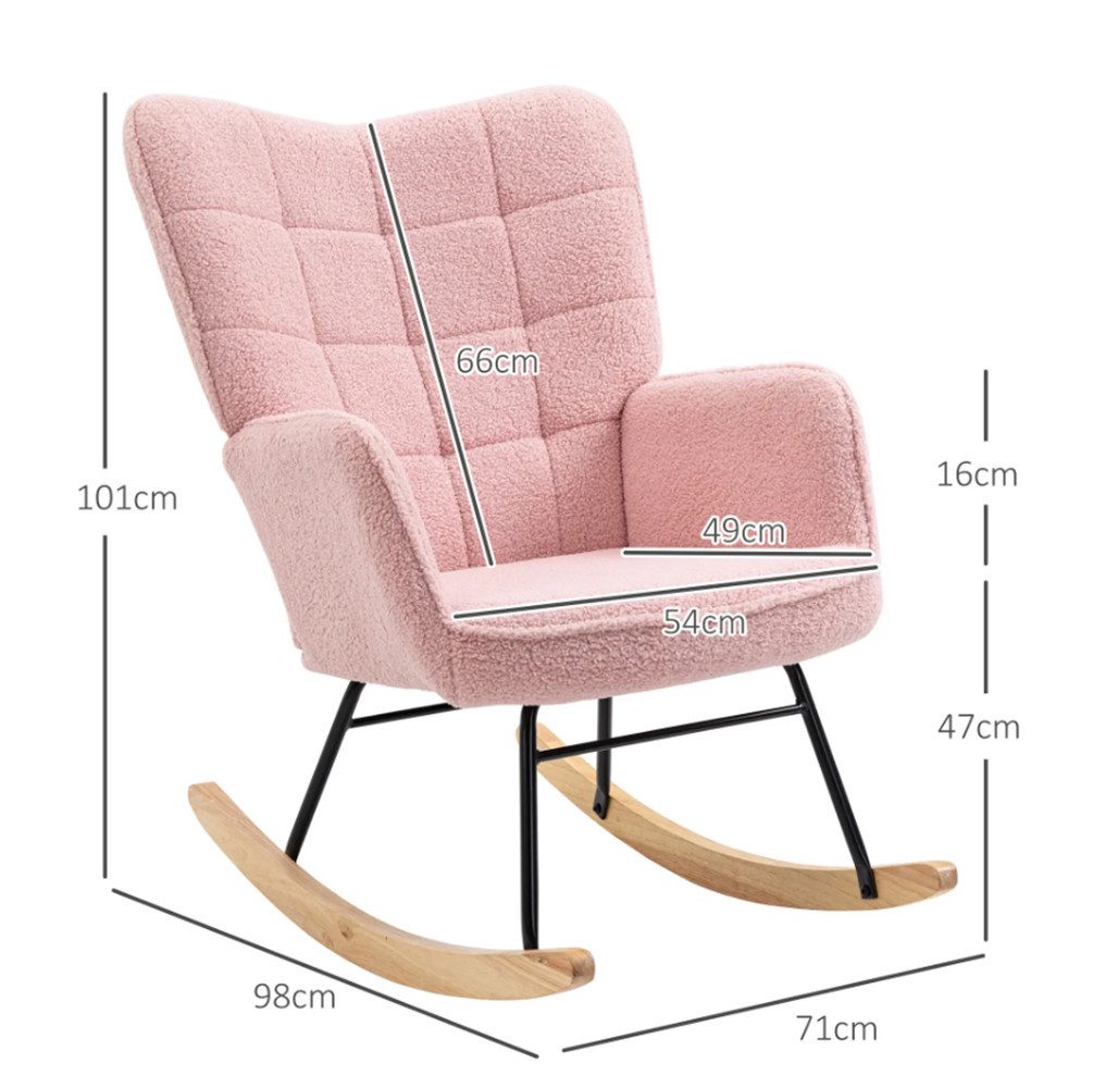 XDeer Schaukelstuhl Schaukelstuhl,Lounge-Stuhl im Retro-Design,Sessel, Relaxsessel, Wohnzimmer 98x71x101cm, Rosa