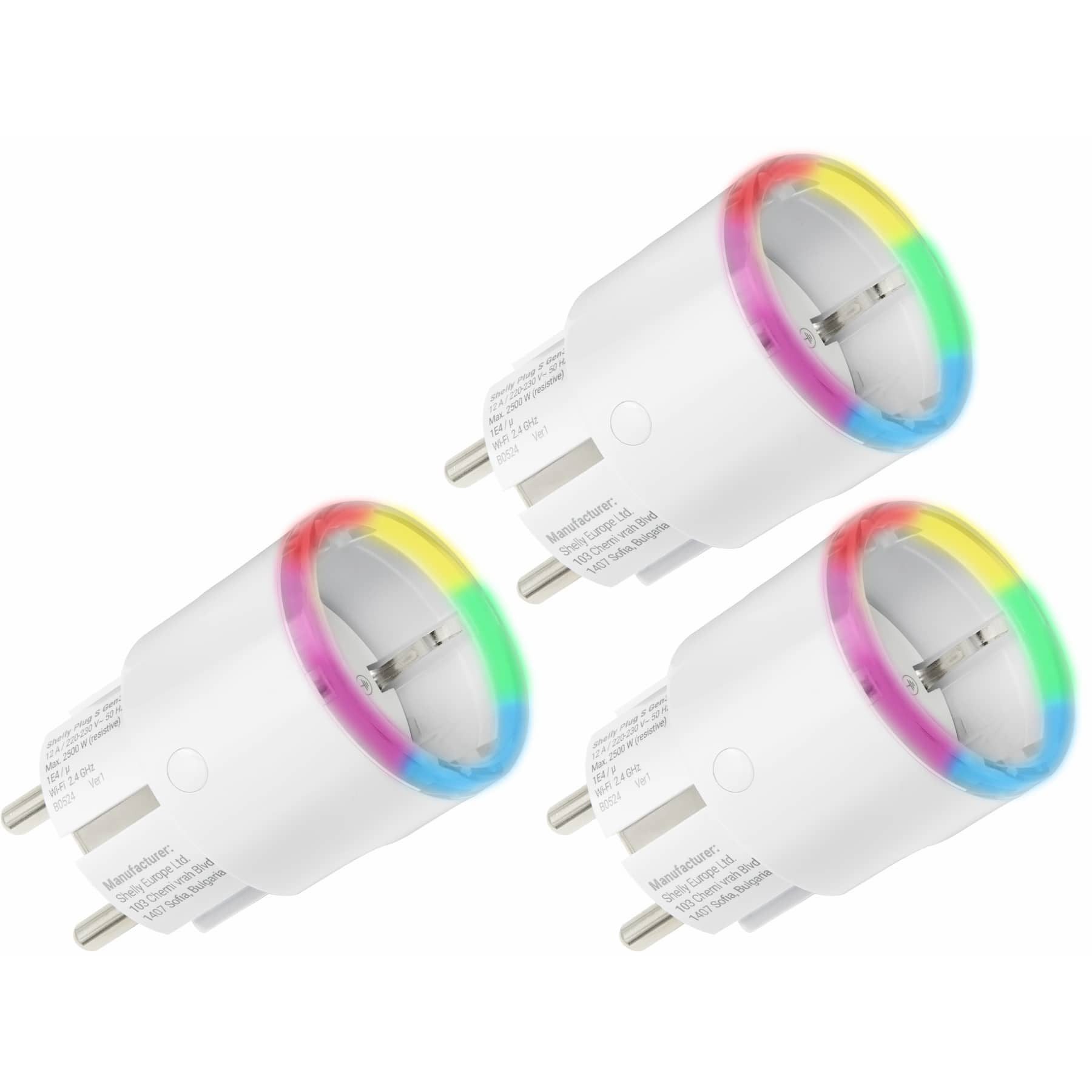 Shelly WLAN-Steckdose SHELLY WLAN-Steckdose Plug S Gen3, Matter, weiß, 3 Stück