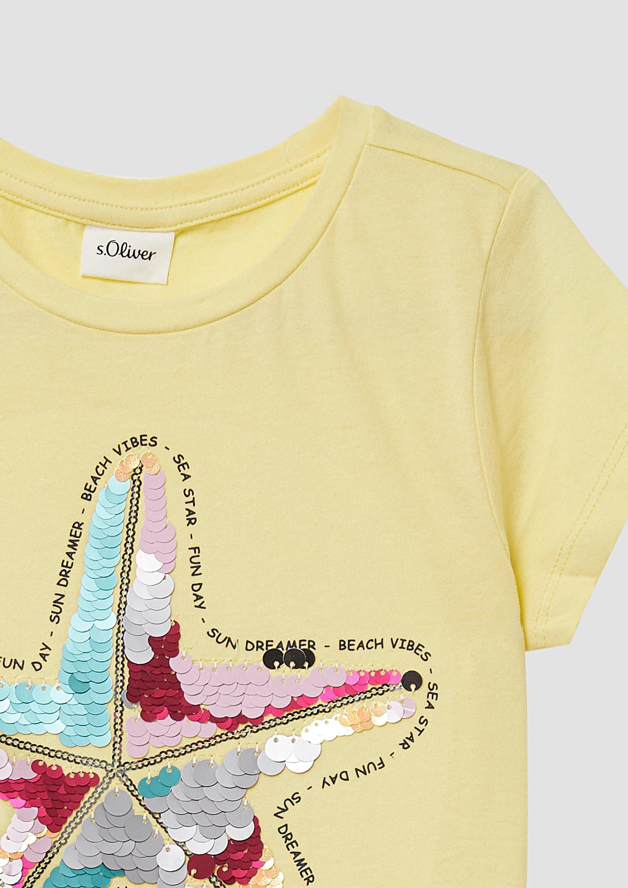 s.Oliver Kurzarmshirt T-Shirt T-Shirt im A-Shape mit Wendepailletten