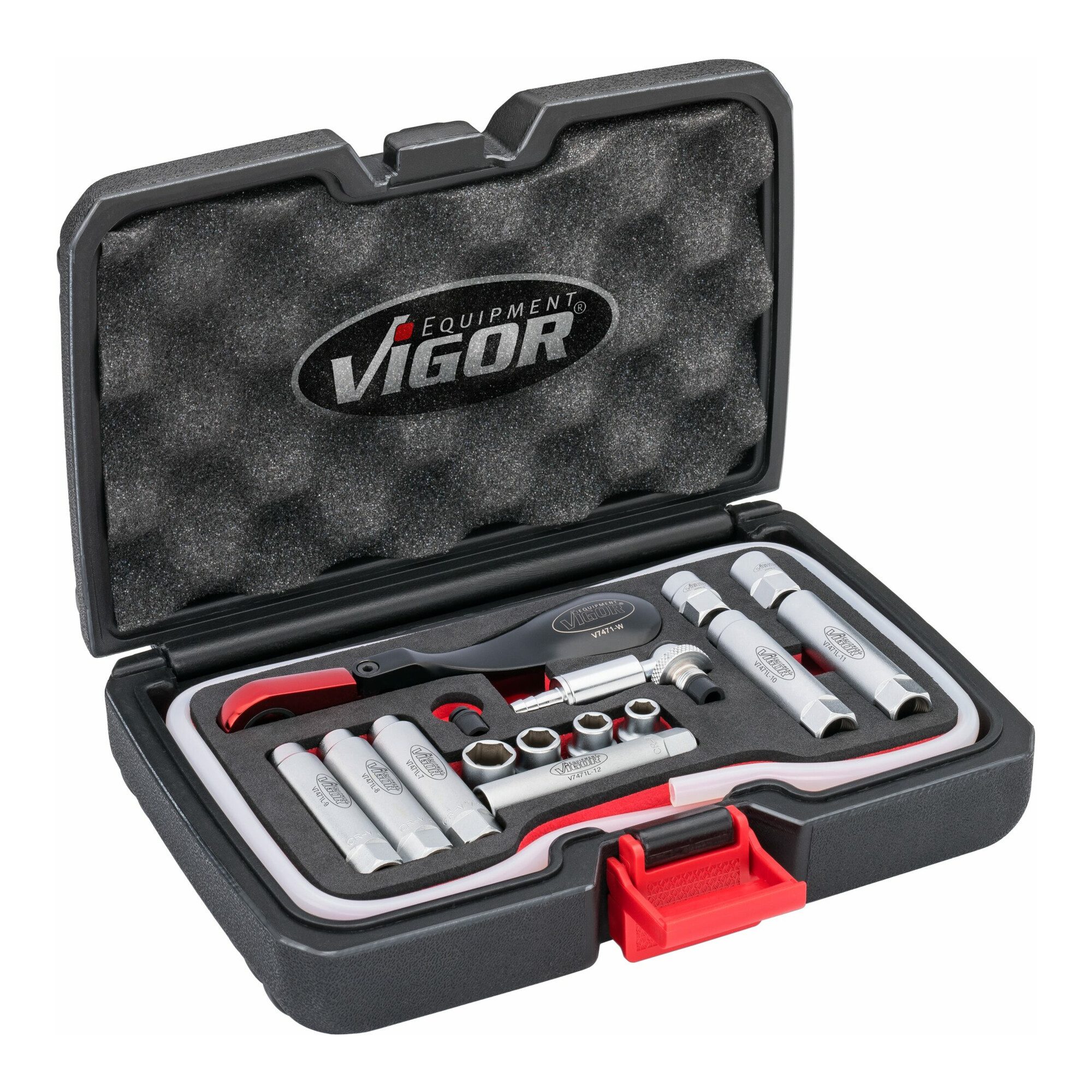VIGOR Stecknuss VIGOR Bremsentlüfter Komplett Satz, V7471/17, 17-teilig, 7 – 12 mm
