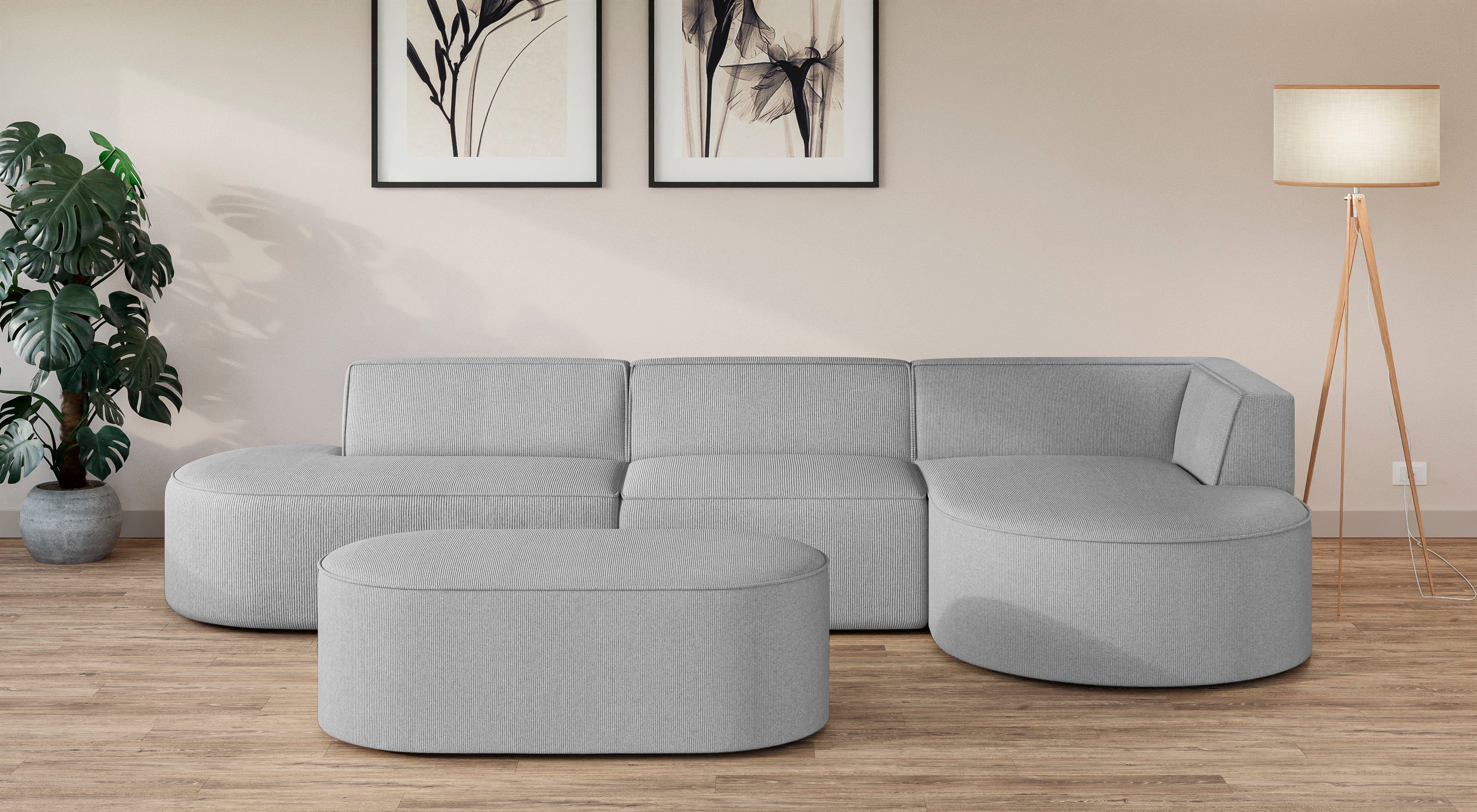 OTTO home Ecksofa "EIVIND Designer Sofa mit Ottomane rechts/links, B/T/H: 3 günstig online kaufen