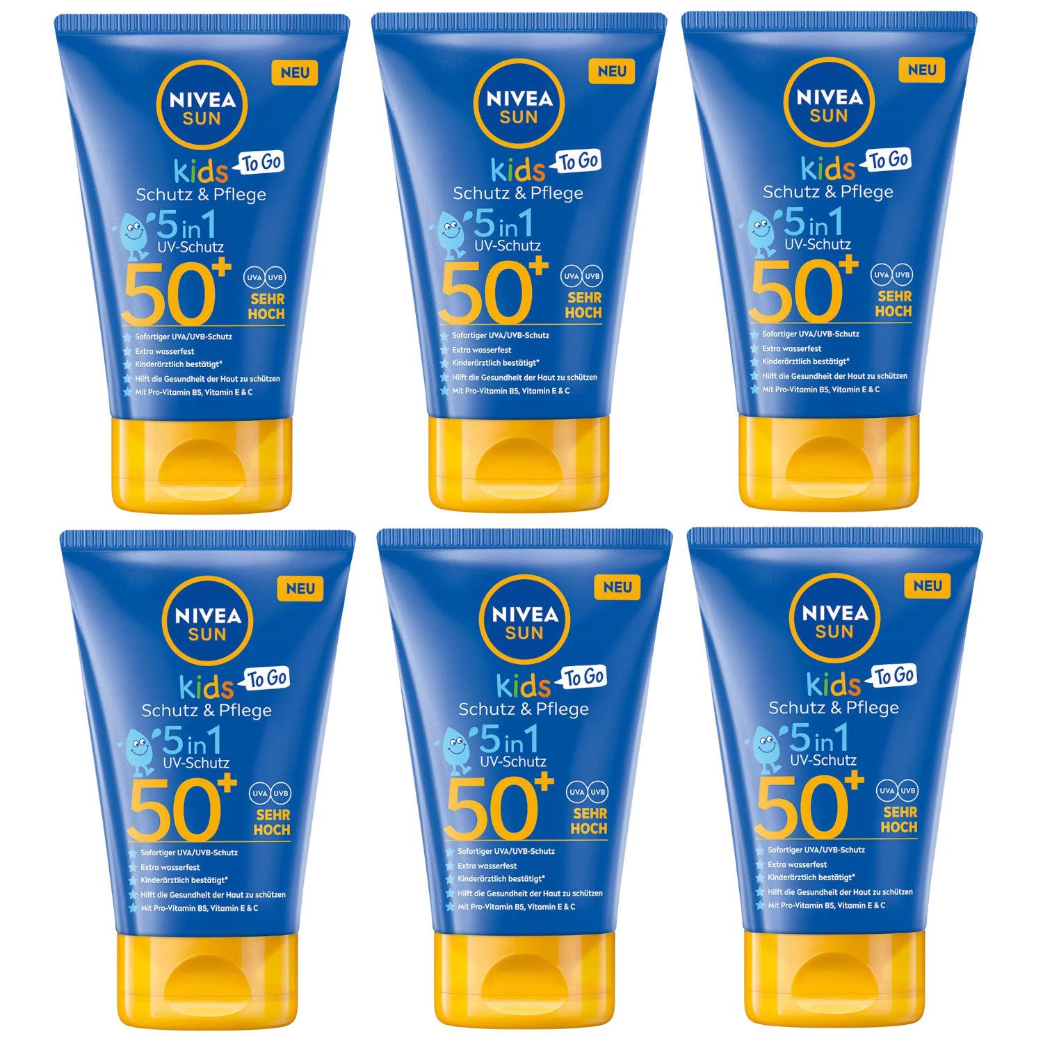 Sonnenschutzcreme Kids to go Tube LSF 50+ empfindlichen Kinderhaut 6 x 50ml