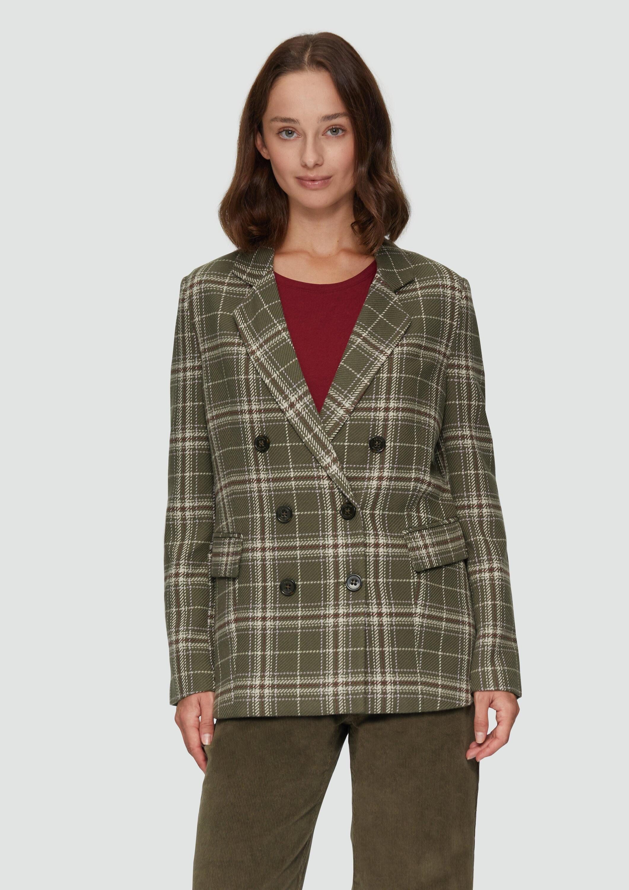 s.Oliver Jackenblazer Indoor-Blazer Langer Twillblazer mit Karomuster günstig online kaufen