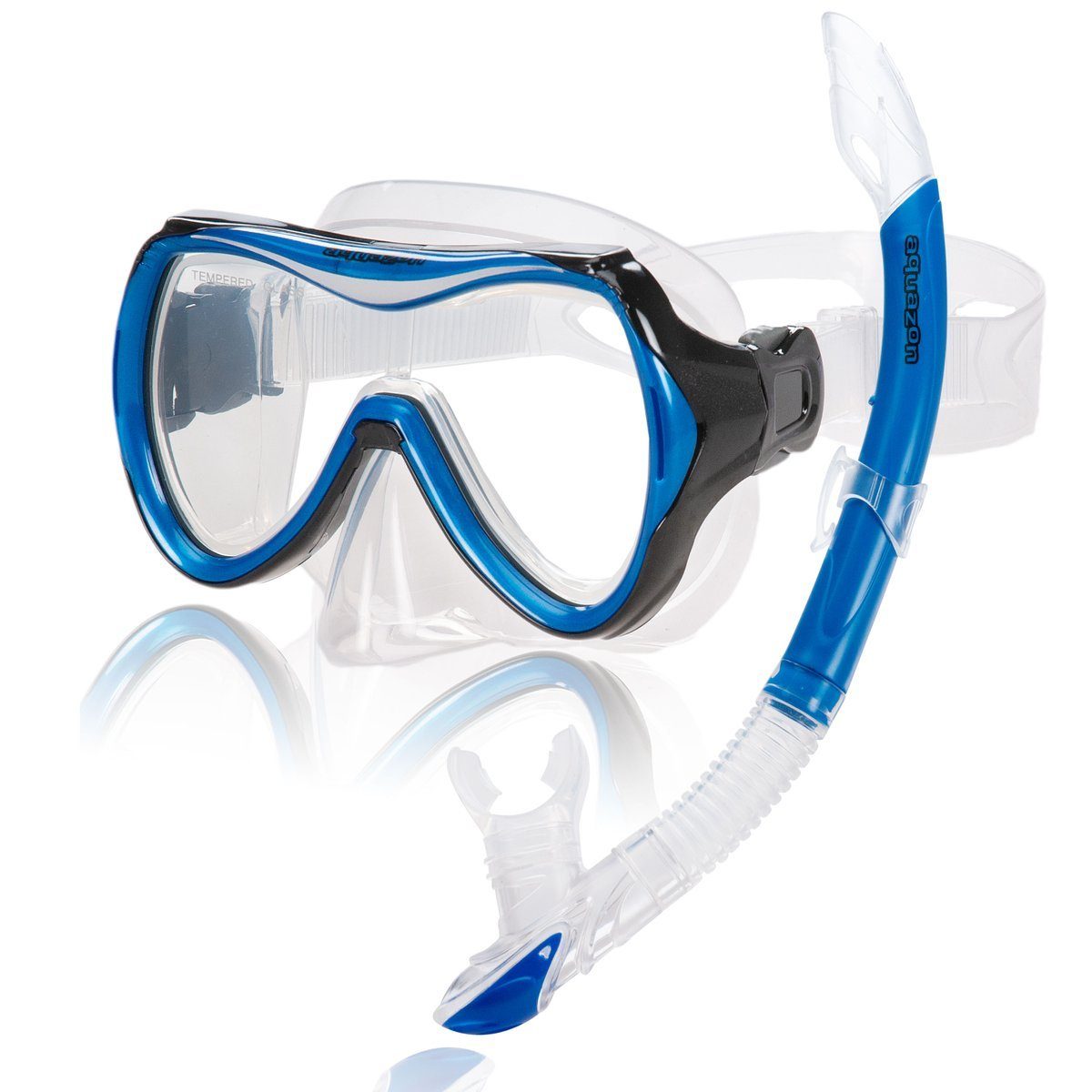 AQUAZON Taucherbrille CAPRI mit Schnorchel, hochwertiges Schnorchelset, blue Kinder