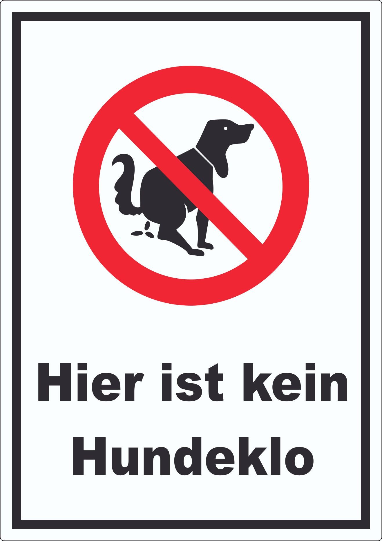 HB-Druck Aufkleber Hier ist kein Hundeklo Aufkleber, wetterfest, UV-beständig, kratzfest