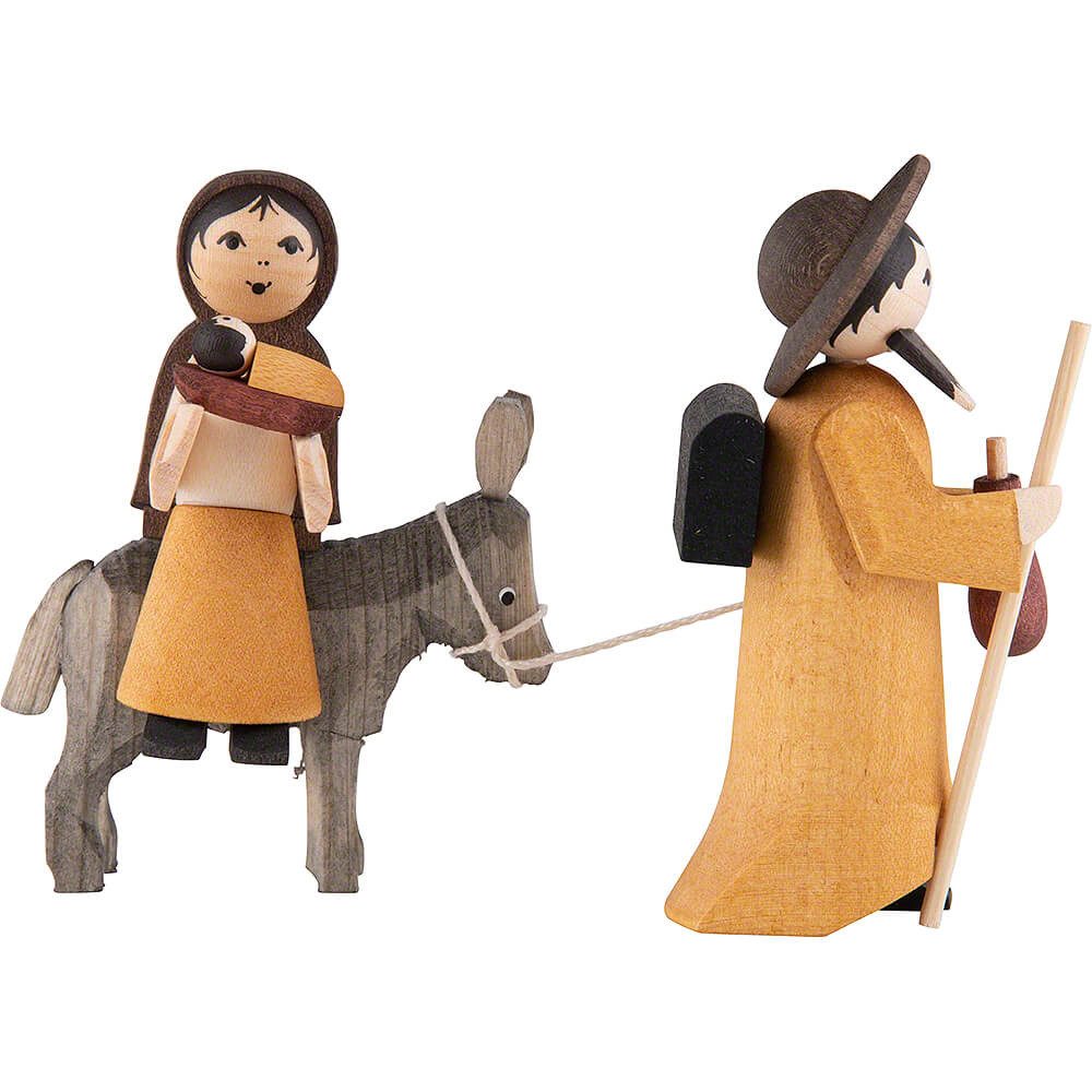 ULMIK Dekofigur Maria und Josef auf Esel gebeizt (7cm) von ULMIK
