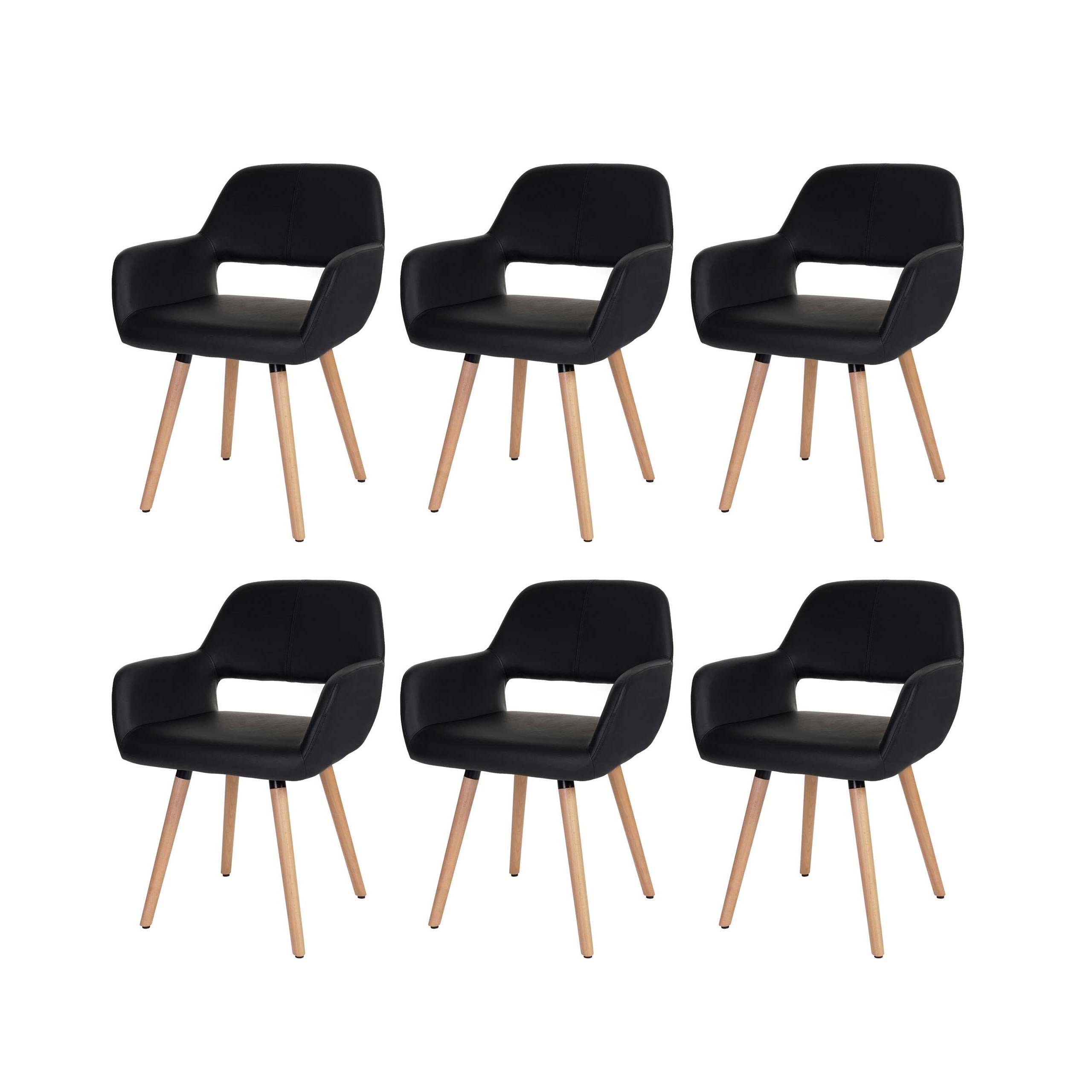 MCW Esszimmerstuhl Sitzfläche, MCW-A50 Montage 6 6er-Set, Breite Einfache St), Armlehnen, (Set, II-6 Mit