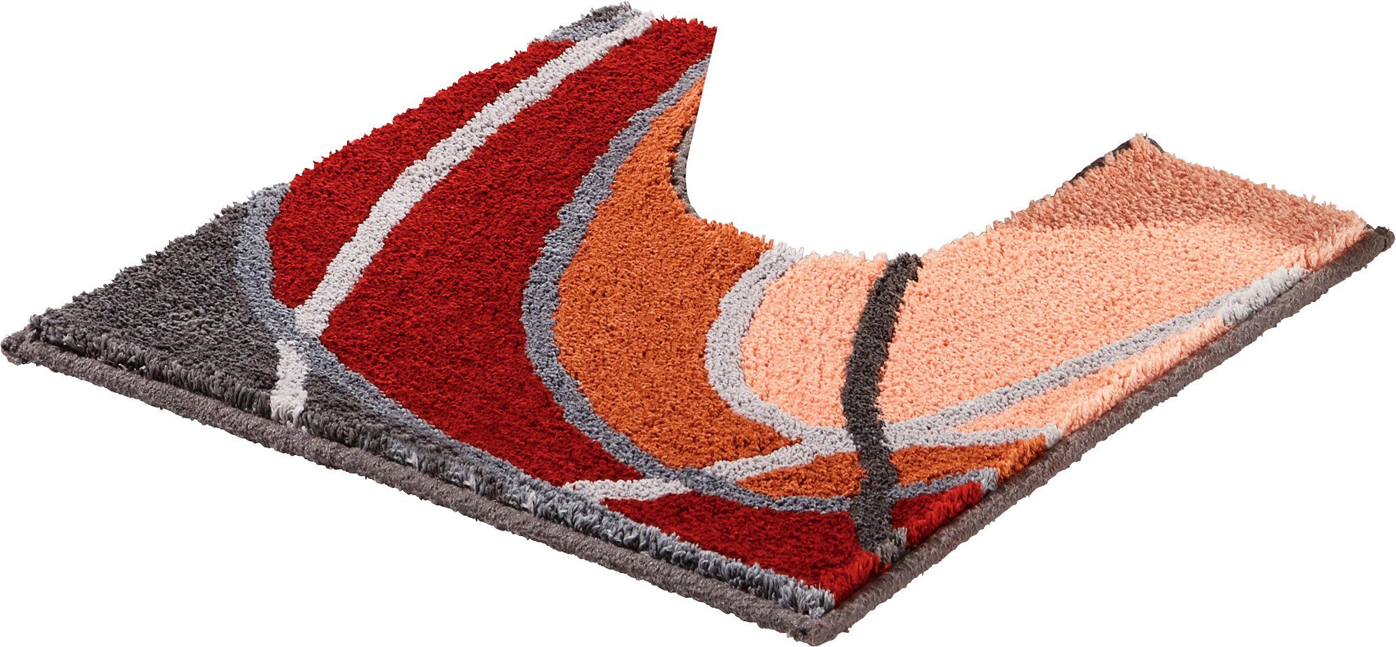 REDBEST Badematte WC-Umrandung "Lynn", Höhe 20 mm, eckig mit Ausschnitt, Grafik