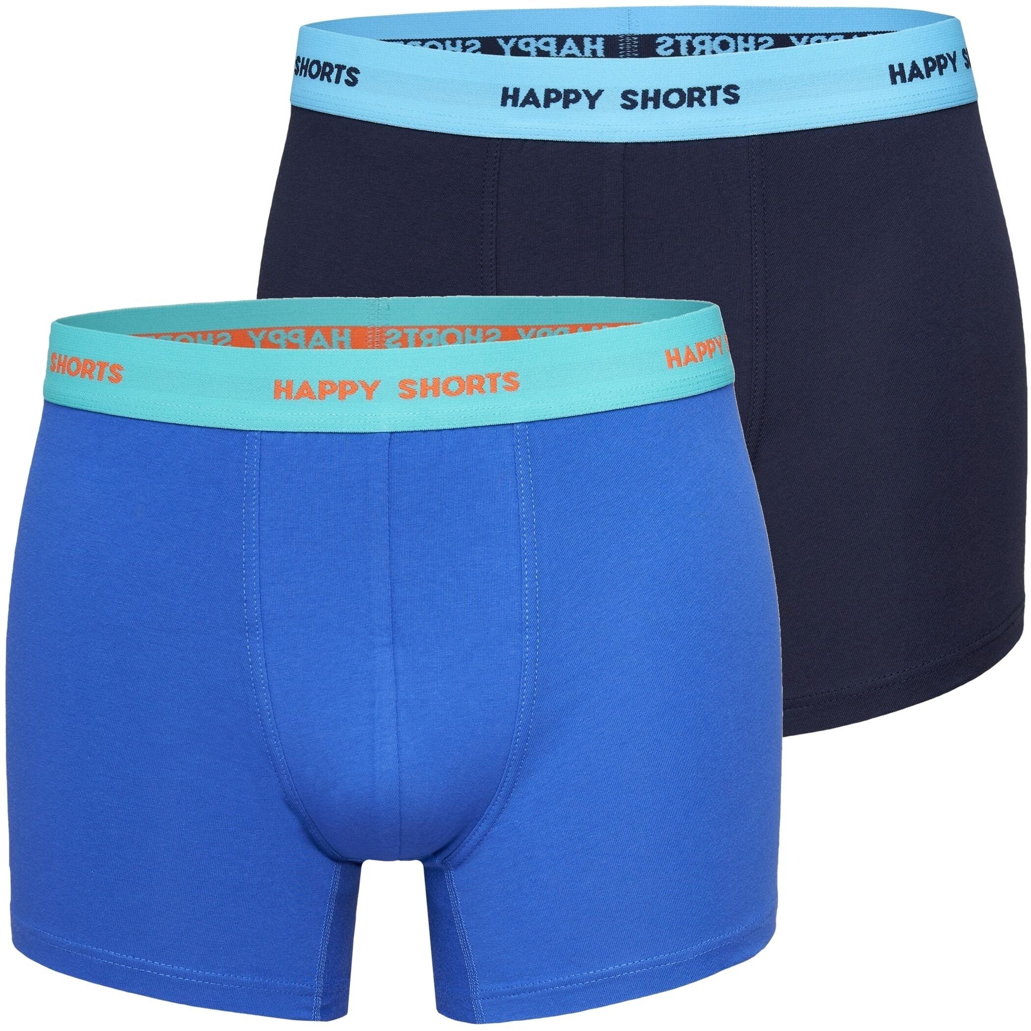 HAPPY SHORTS Trunk 2 Happy Shorts Jersey Trunk Herren Boxershorts Boxer Pant Blau Navy (1-St) Uni 1