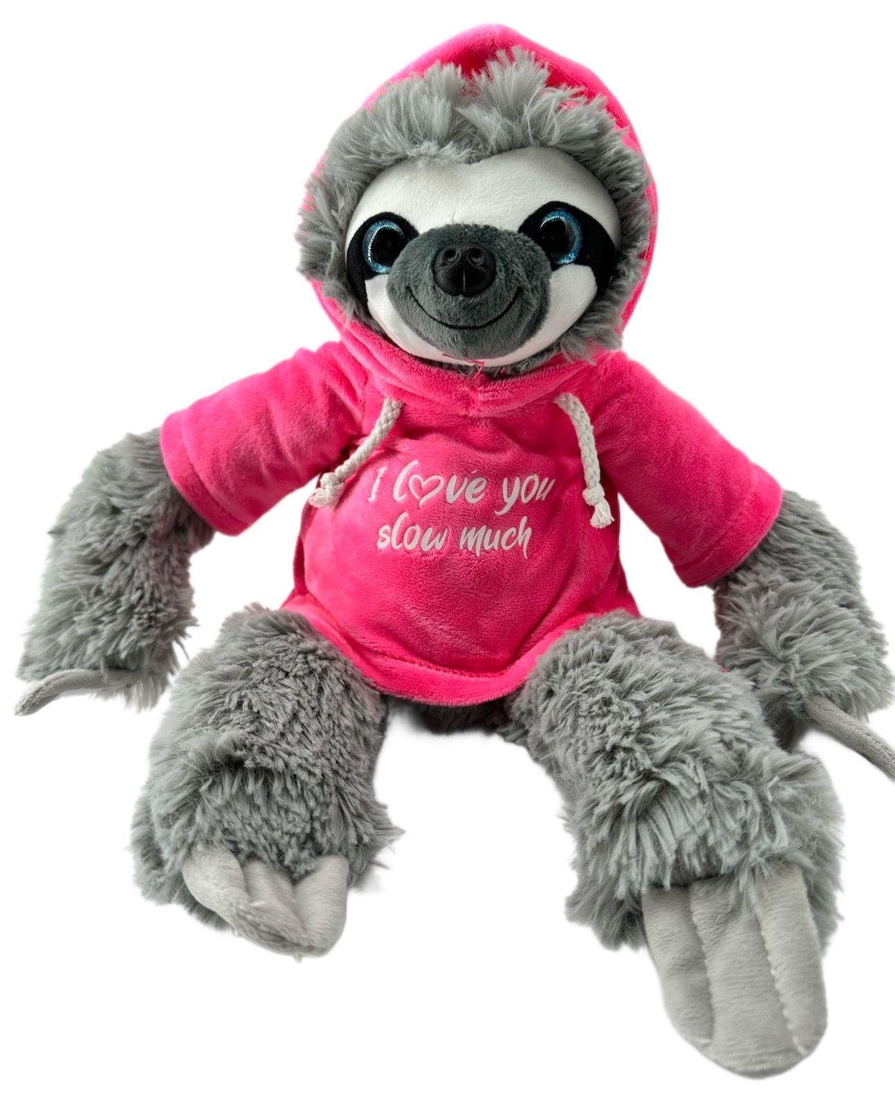 soma Kuscheltier Faultier Kuscheltier XXL 40 cm – Plüschtier mit Hoodie Rosa (1-St), Rosa Hoodie Faultier – Kuscheltier Faultier 40 cm zum Schmusen