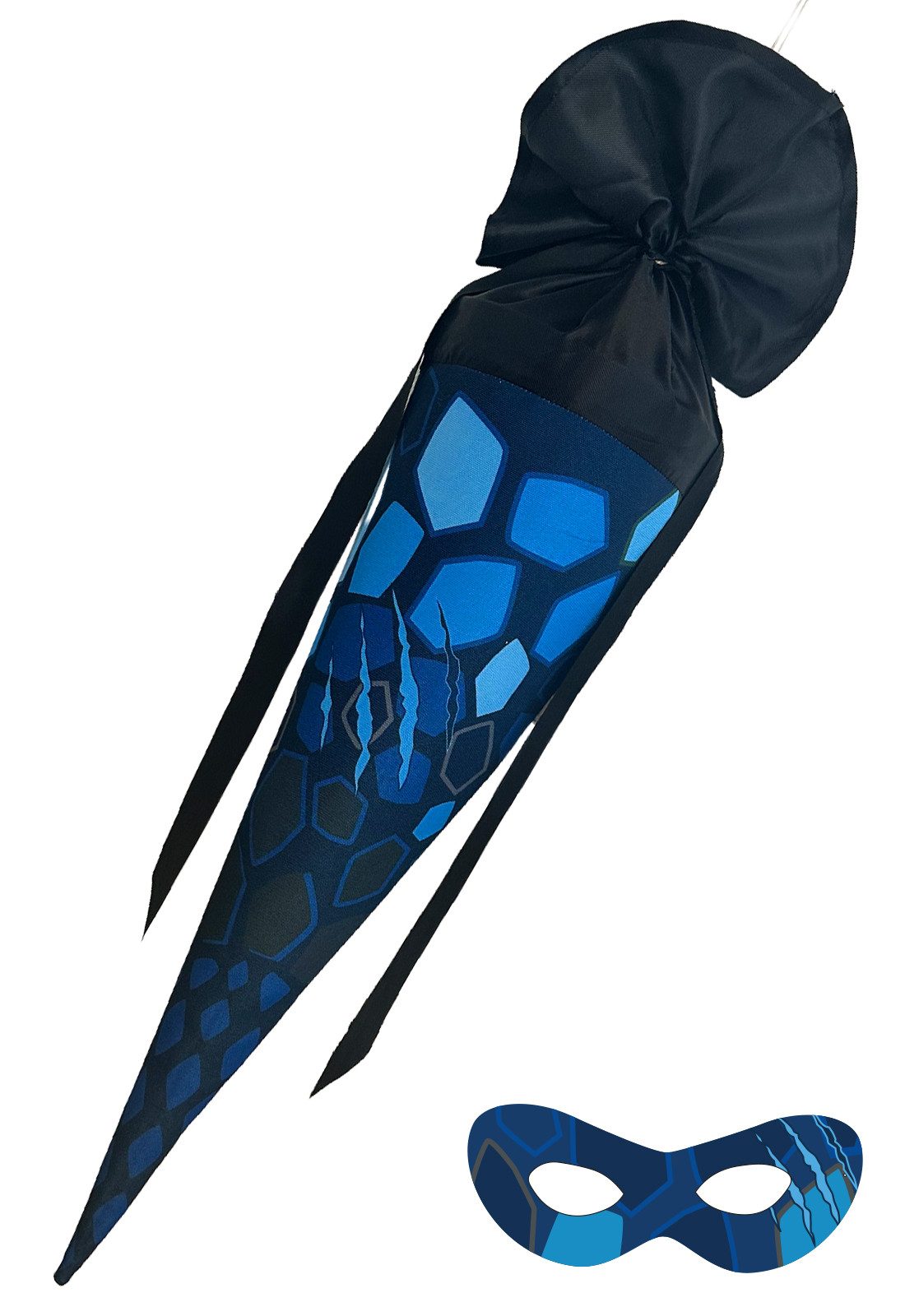 coopz Schultüte Dino 70 cm mit Superheldenmaske - Personalisierung möglich