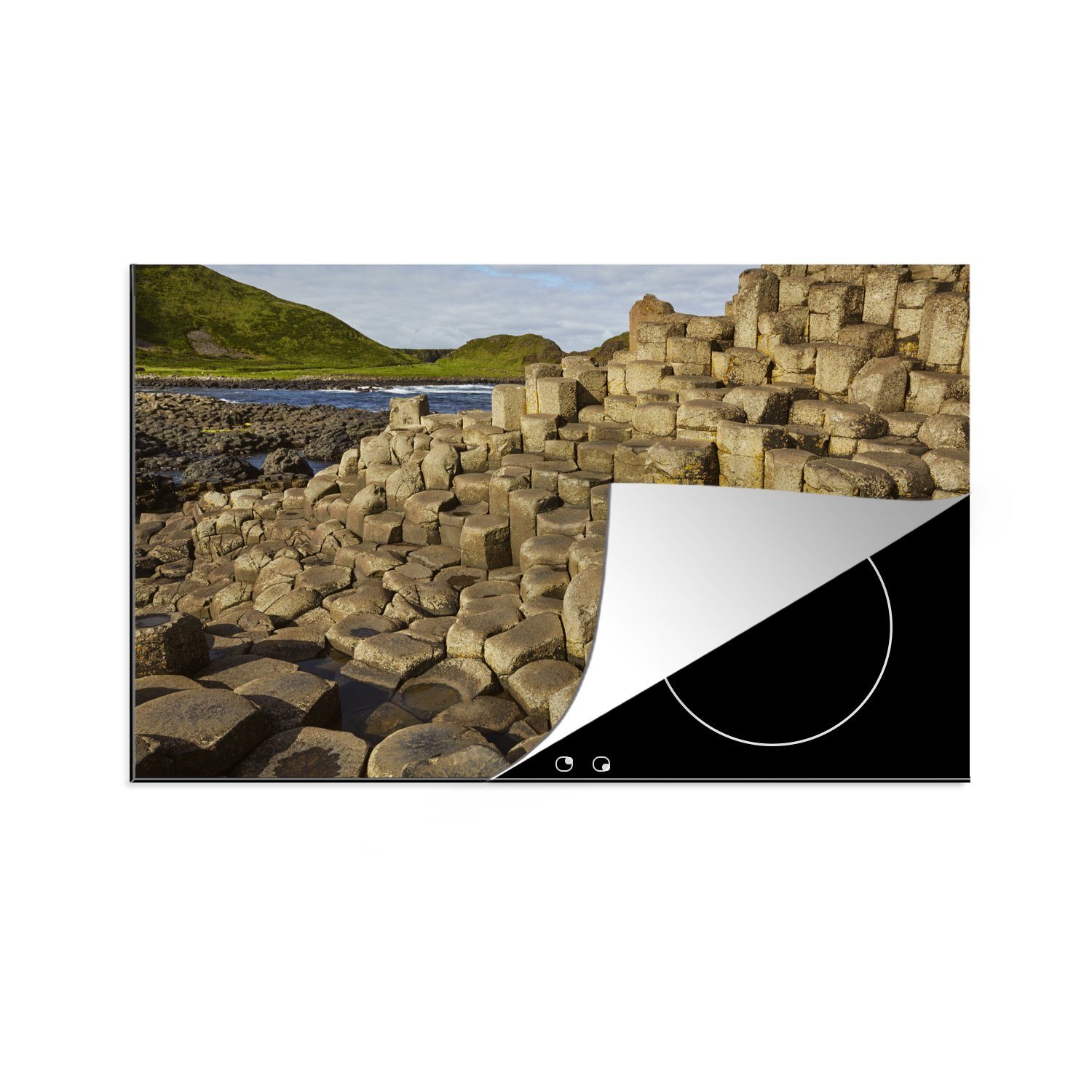 MuchoWow Herdblende-/Abdeckplatte Der Giant's Causeway in Irland, Vinyl, (1 tlg), 81x52 cm, Induktionskochfeld Schutz für die küche, Ceranfeldabdeckung