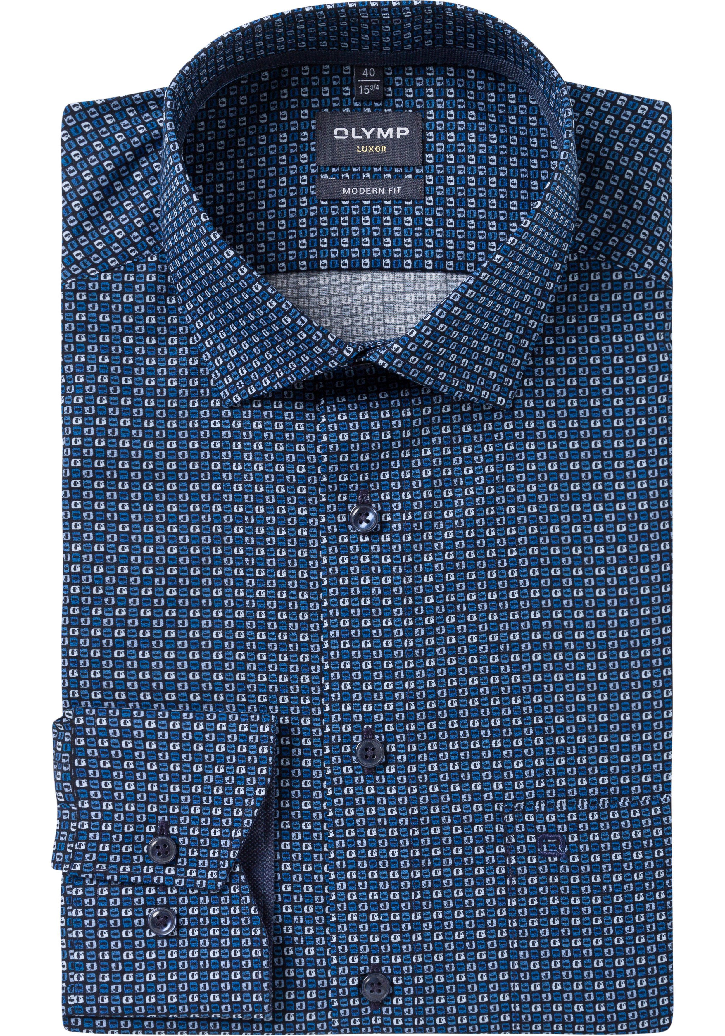 OLYMP Businesshemd »Luxor modern fit« mit tonigem Logo-Stitching